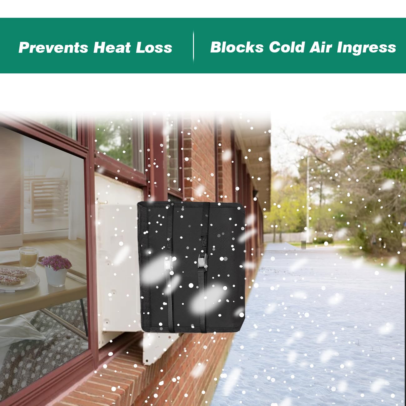 Window Insulation Ac Unit Cover, Outdoor Waterproof Dust Proof Protection Air Conditioner Cover (25.5Wx 18Hx 20.5D)