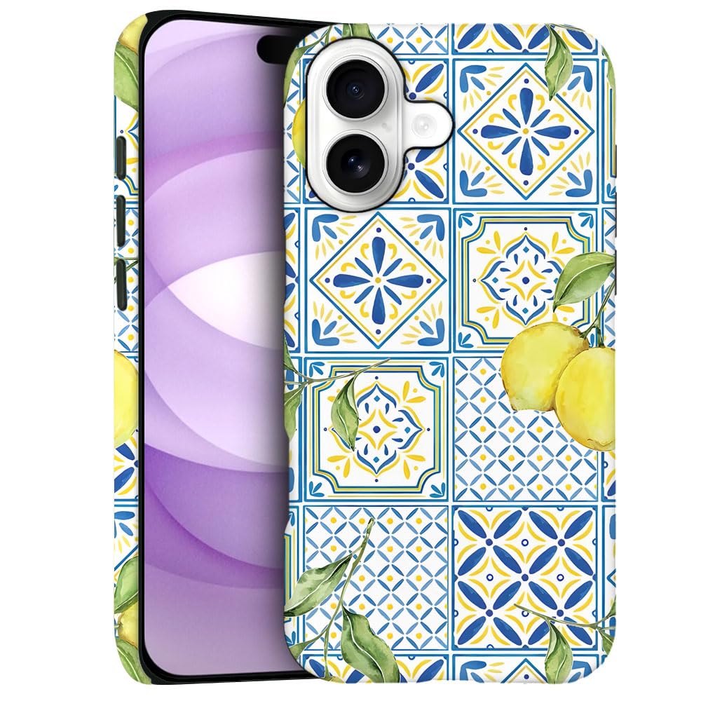 Case for iPhone 17 - Slim Fit Anti-Scratch Phone Case for Girl Women - Lemon Collage Summer (Frosted)