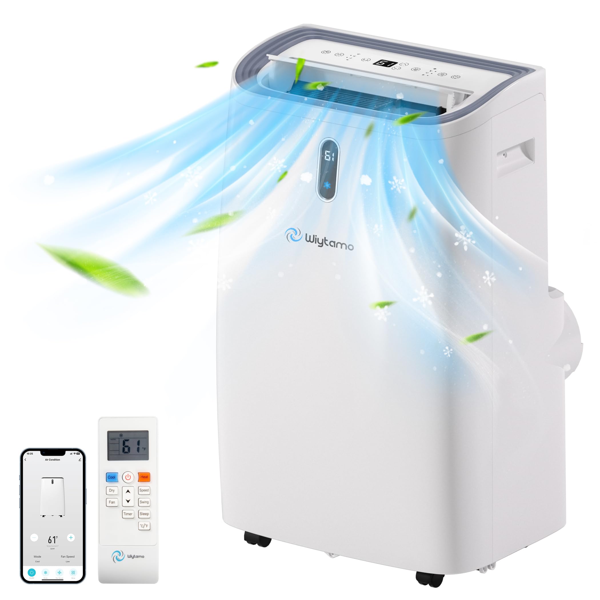 Wiytamo Portable Air Conditioners 14,000 Btu, Cool, Heat, Dehumidifier & Fan 4 In 1 Portable Ac Unit, Room Air Conditioners Port