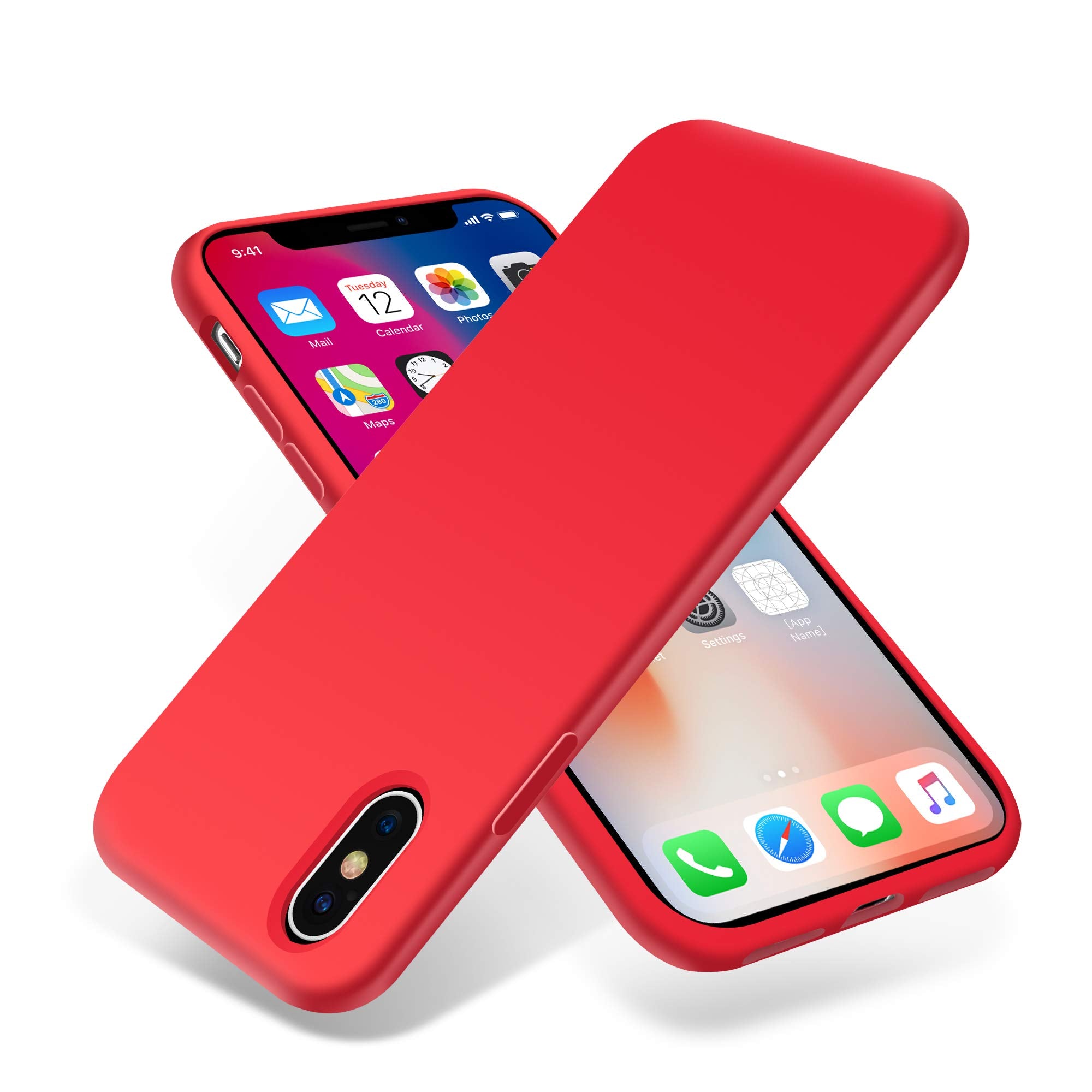 Otofly For Iphone X Case, [Silky And Soft Touch Series] Premium Soft Silicone Rubber Full Body Protective Bumper Case Compatible