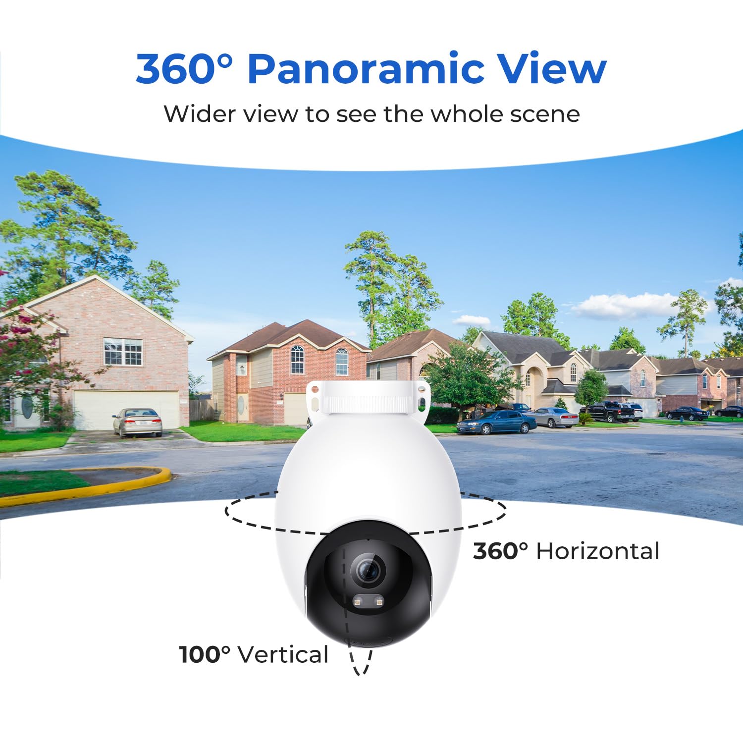 Imilab Ec6 3K Plug In Security Camera Outdoor   360 View Wifi 6 Camera For Home Security W/Spotlight, 24/7 Recording, Auto Track