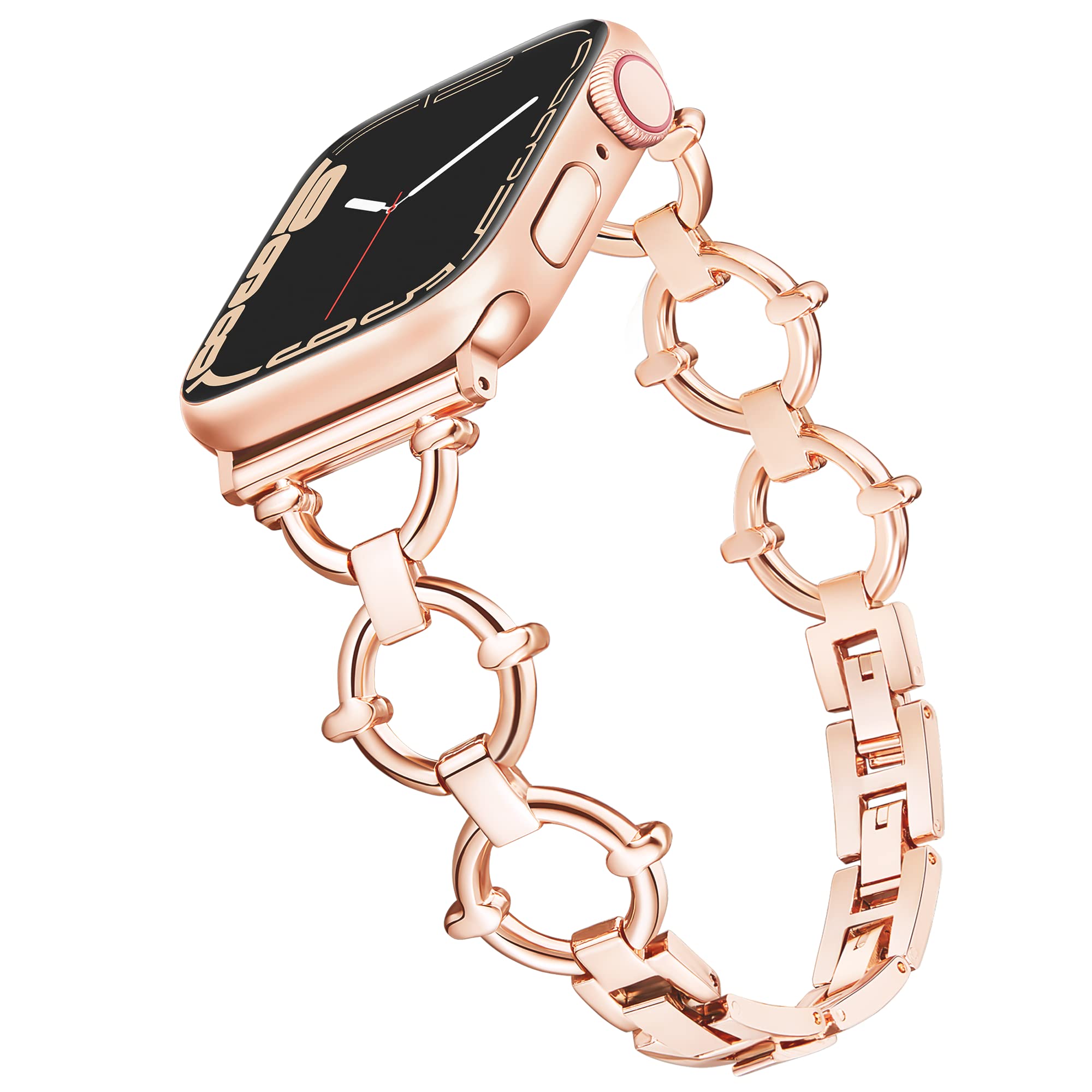 G Ficu Ring Shaped Band Compatible With Apple Watch Band 41Mm 40Mm 38Mm Iwatch Series 8 7 6 Se 5 4 3 2 1, Light Cute Slim Metal