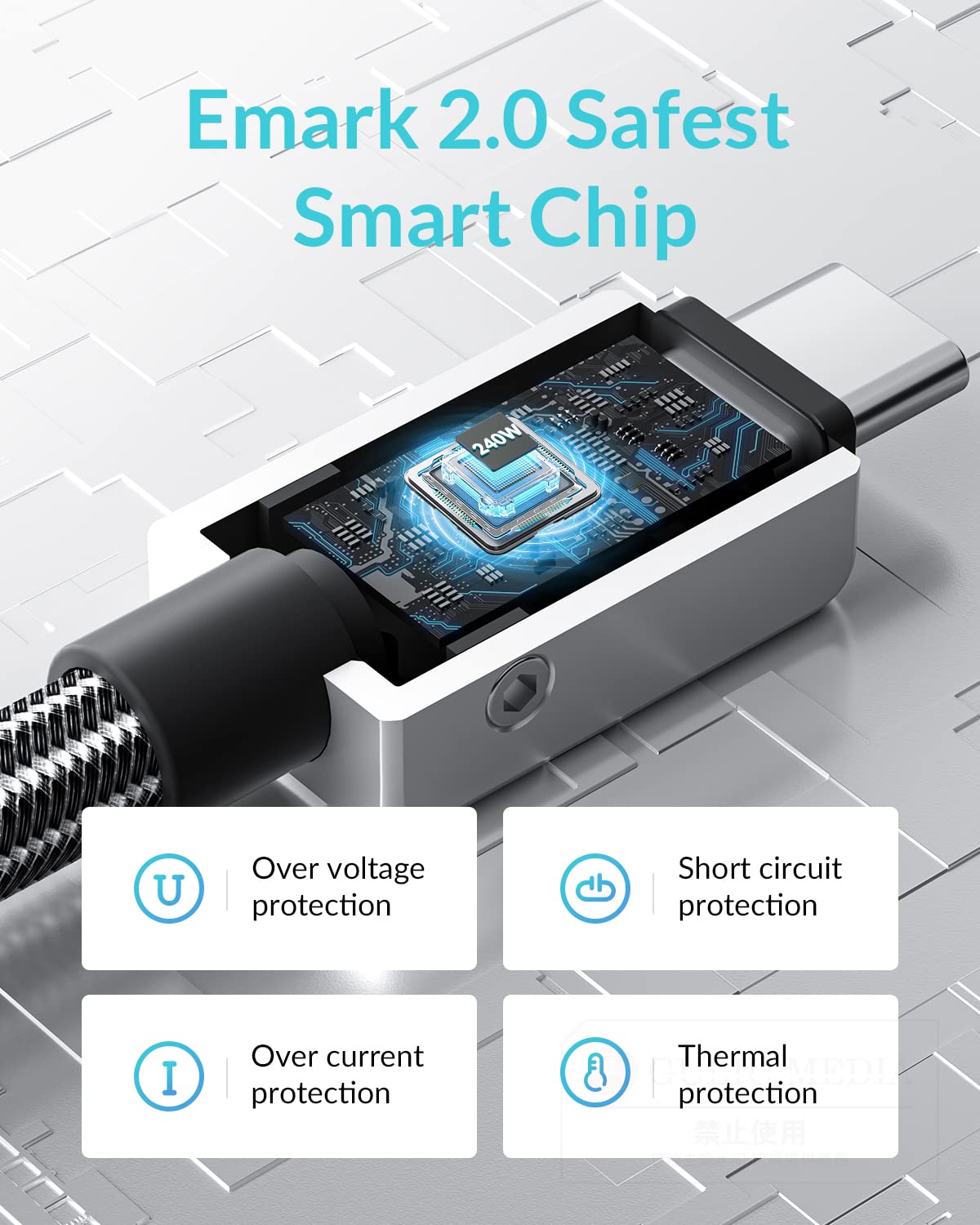 Phixero 240W Usb C To Usb C Cable 6.6Ft[Zine Alloy], Pd 3.1 5A Super Fast Charging Cable Type C, C To C Type Fast Charging Cable