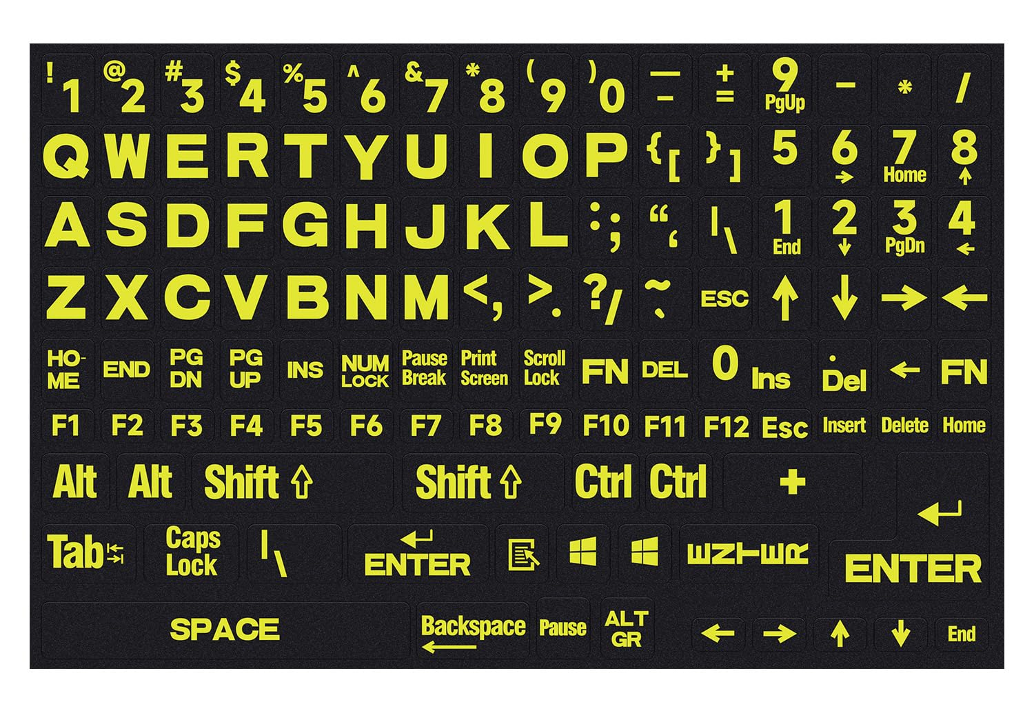 English Keyboard Stickers Full Size Universal Pc Computer Laptop Desktop Keyboard Replacement English Keyboard Stickers, Qwerty