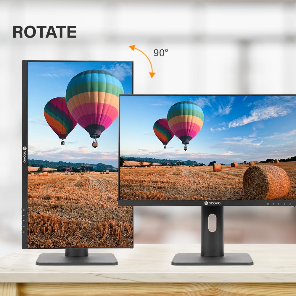 Ag Neovo Mh2703 27 Inch Monitor, Height Adjustable, 100Hz, Tuv Eyesafe Certified, Fhd 1920 X 1080P, Ips, Vga, Hdmi, Displayport