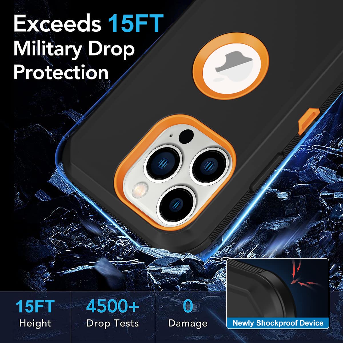 Aimoll 88 For Iphone 14 Pro Max Case 6.7 Inch, With Built In Screen Protector Heavy Duty Drop Protection,Full Body Rugged Shockp