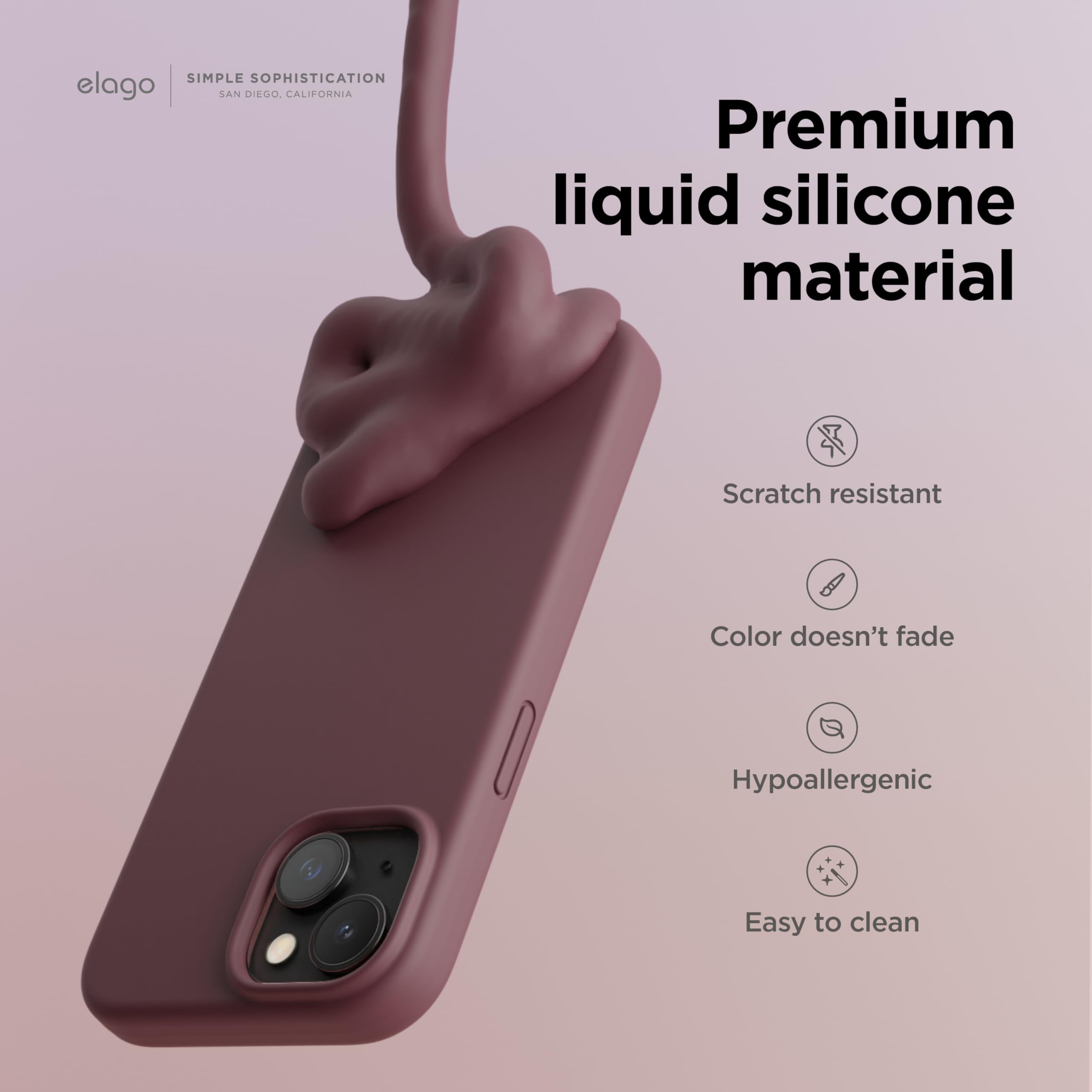 Elago Liquid Silicone Case Compatible With Iphone 15, Premium Silicone, Full Body Protection Case [4 Layer Anti Shock Structure]