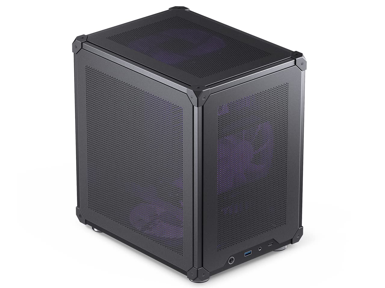 Jonsbo C6 Black Mini Matx Mesh Case,Simple Compact Desktop Micro Atx Chassis,Upper Cover/Side Panel Tool Free Open Pc Case, Atx
