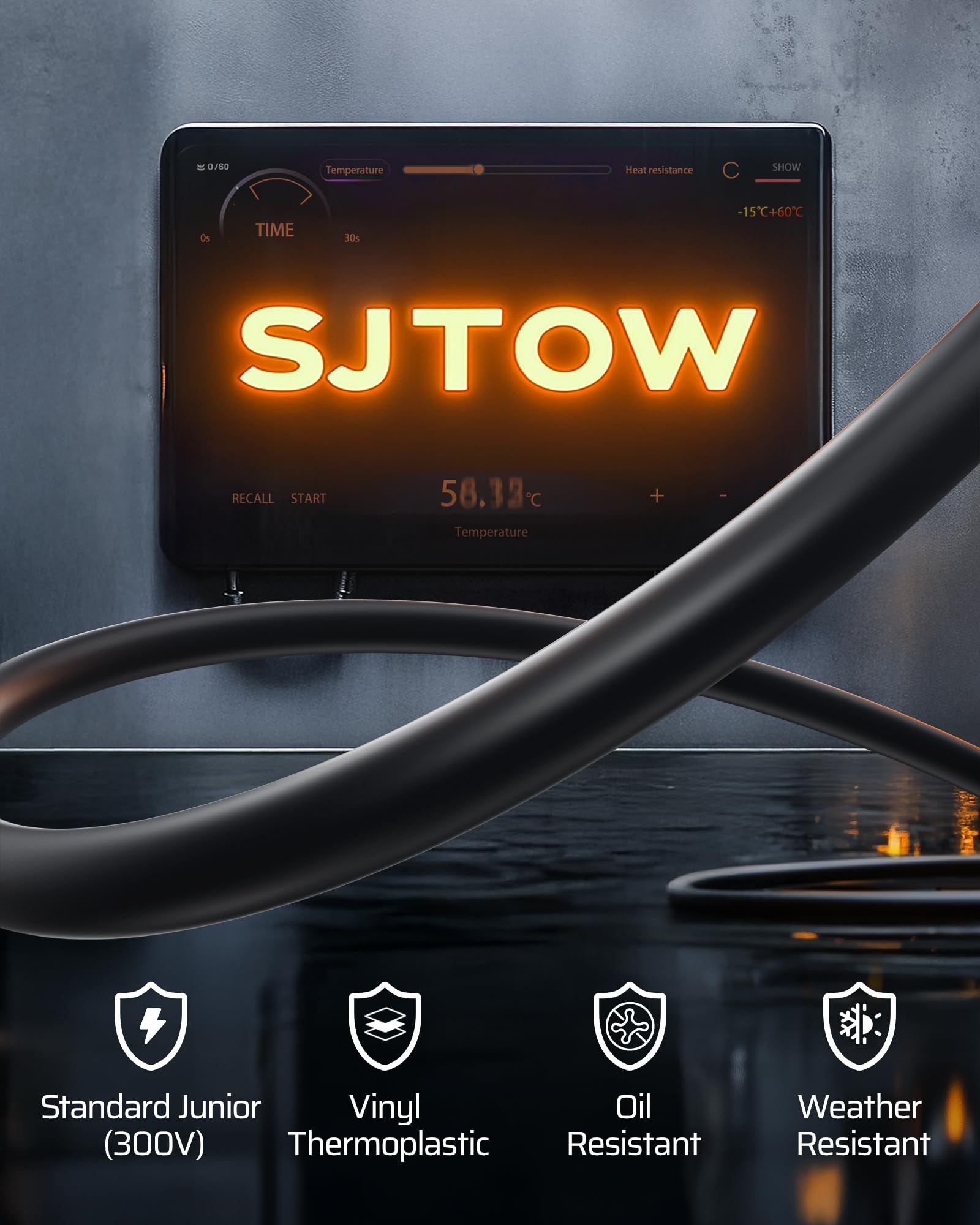 Dewenwils Retractable Extension Cord Reel, 60Ft Retractable Cord Reel, 12Awg/3C Sjtow, Lighted Triple Tap Outlets, 15A Circuit B