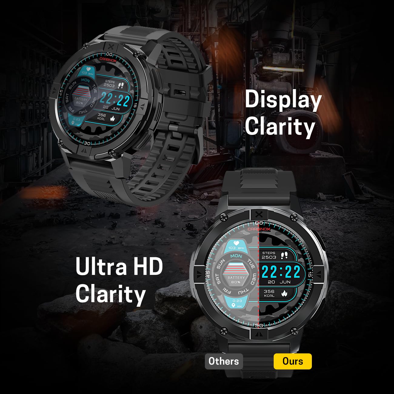 Carbinox Tempered Glass Screen Protector Compatible For X-Ranger Smart Watch - High Transparency, Anti Scratch, High Sensitivity