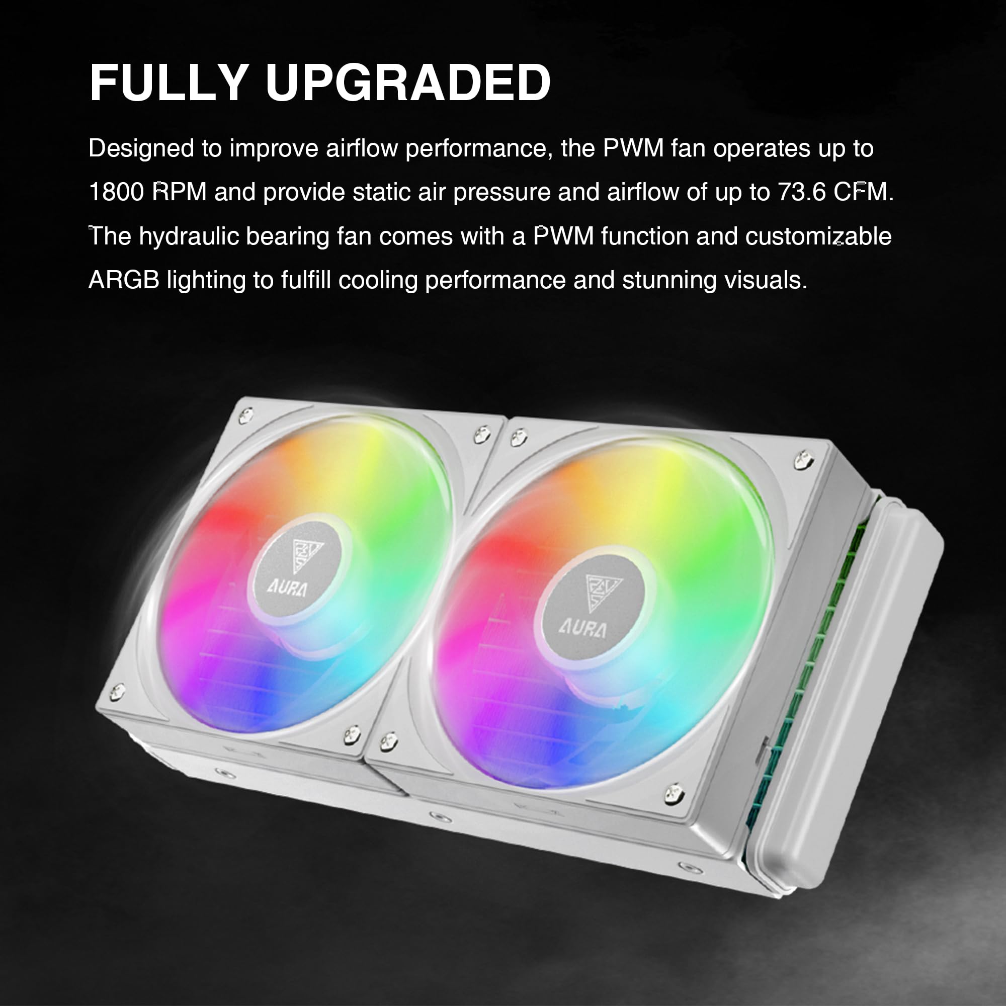 Gamdias 240Mm White Cpu Liquid Cooler Pwm Fans, Aio Water Cooling Sytem, Hidden Cable Design & Rotatable Pump, Intel Lga 1700/12