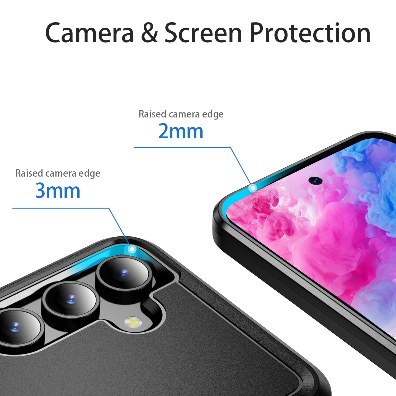 Hsefo Designed For Samsung Galaxy S24 Case, Black Dual Layer, Heavy Duty Shockproof Tough Rugged Protective Cover For Galaxy S24