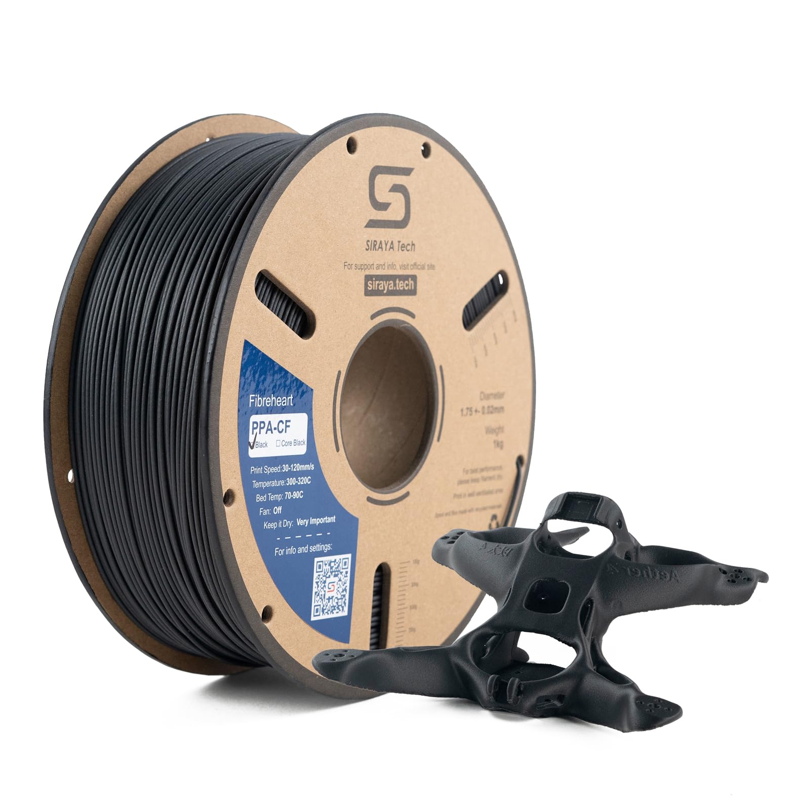 Siraya Tech Fibreheart PPA-CF 3D Printing Filament: Industrial-Grade Carbon Fiber Nylon, Superior Strength & Heat Resistance - T