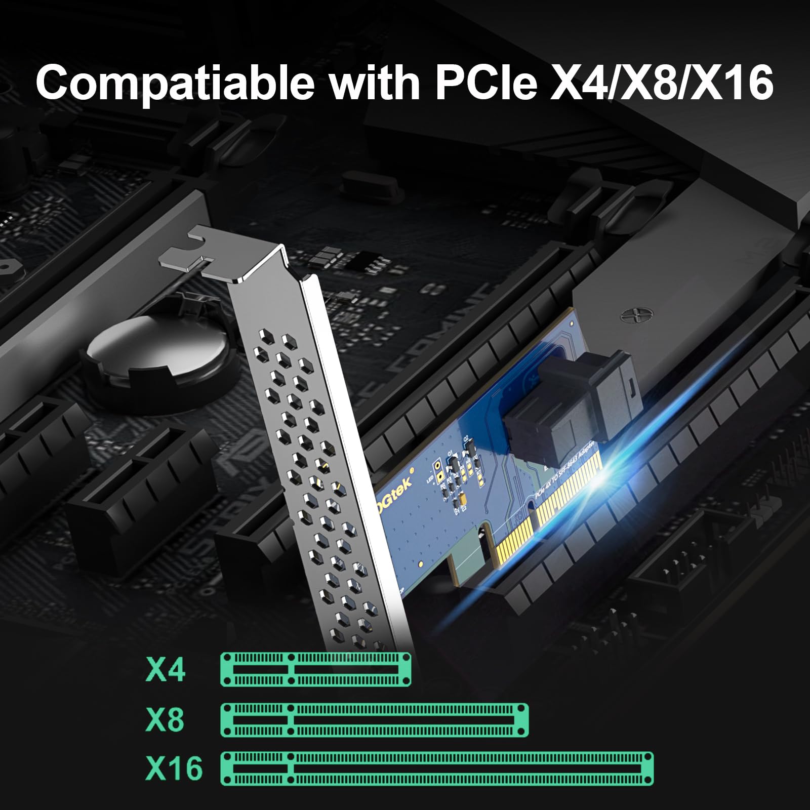 U.2 Nvme Ssd Adapter Card, Pcie 3.0 X4 To Sff 8643 (1 Port), Multi Os Support For Windows, Linux, Vmware, Ubuntu