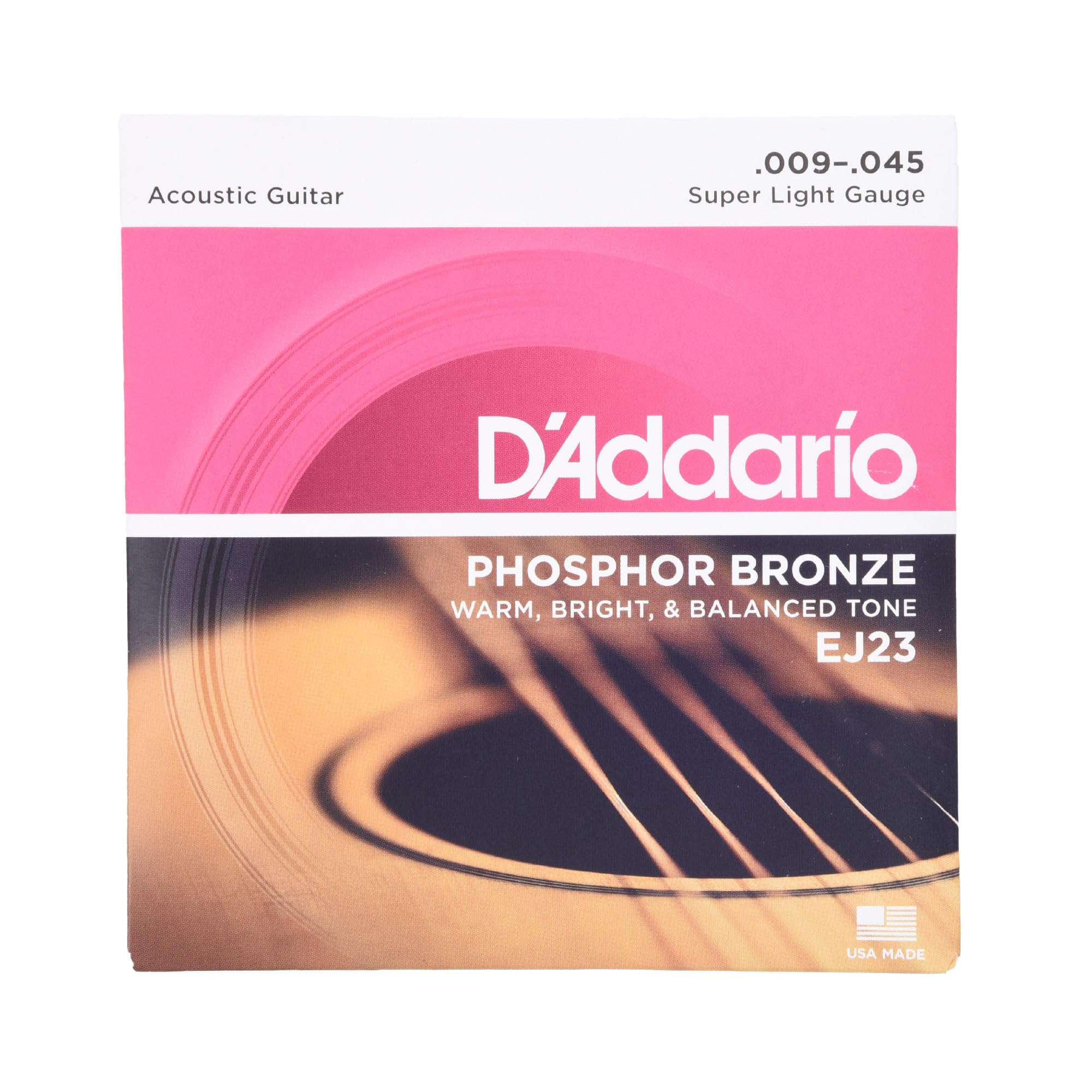 D'Addario Guitar Strings   Phosphor Bronze Acoustic Guitar Strings   Ej23   Rich, Full Tonal Spectrum   For 6 String Guitars   S
