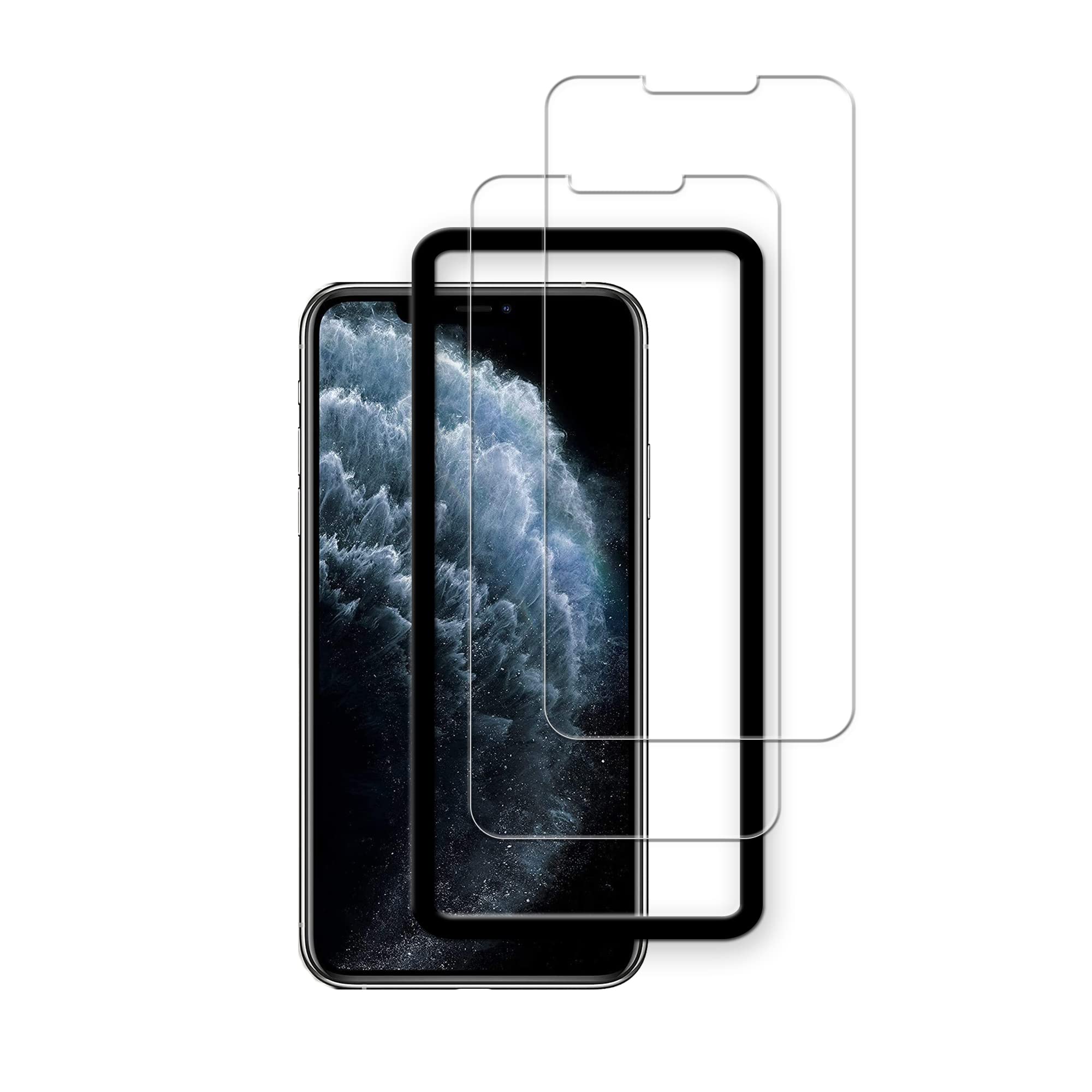 Hkkais Easy Alignment Frame Designed For Iphone11 Pro/Iphone Xs/Iphone X Tempered Glass Screen Protector Film 2 Pack