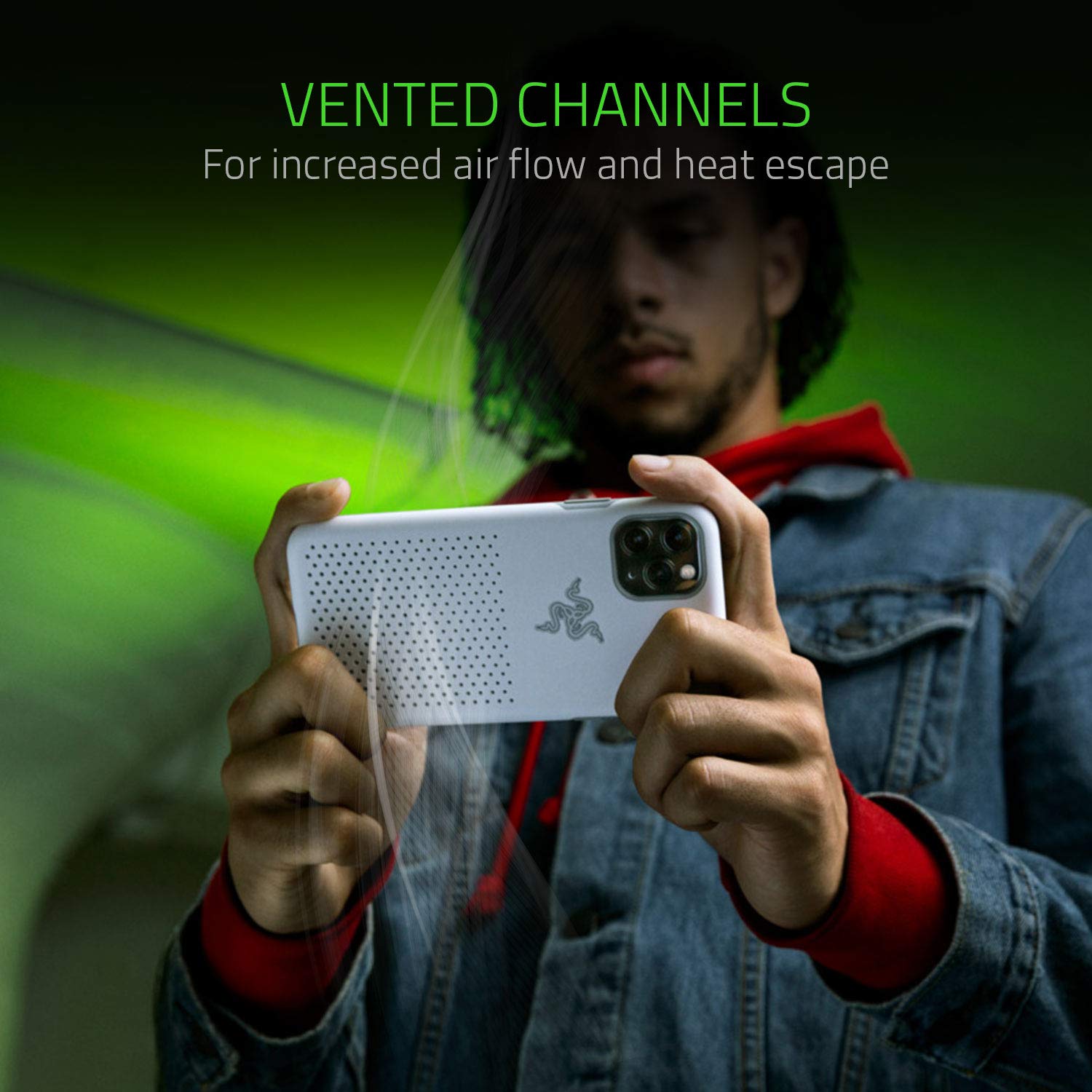 Razer Arctech Pro Ths Edition For Iphone 11 Pro Case: Thermaphene & Venting Performance Cooling - Wireless Charging Compatible -