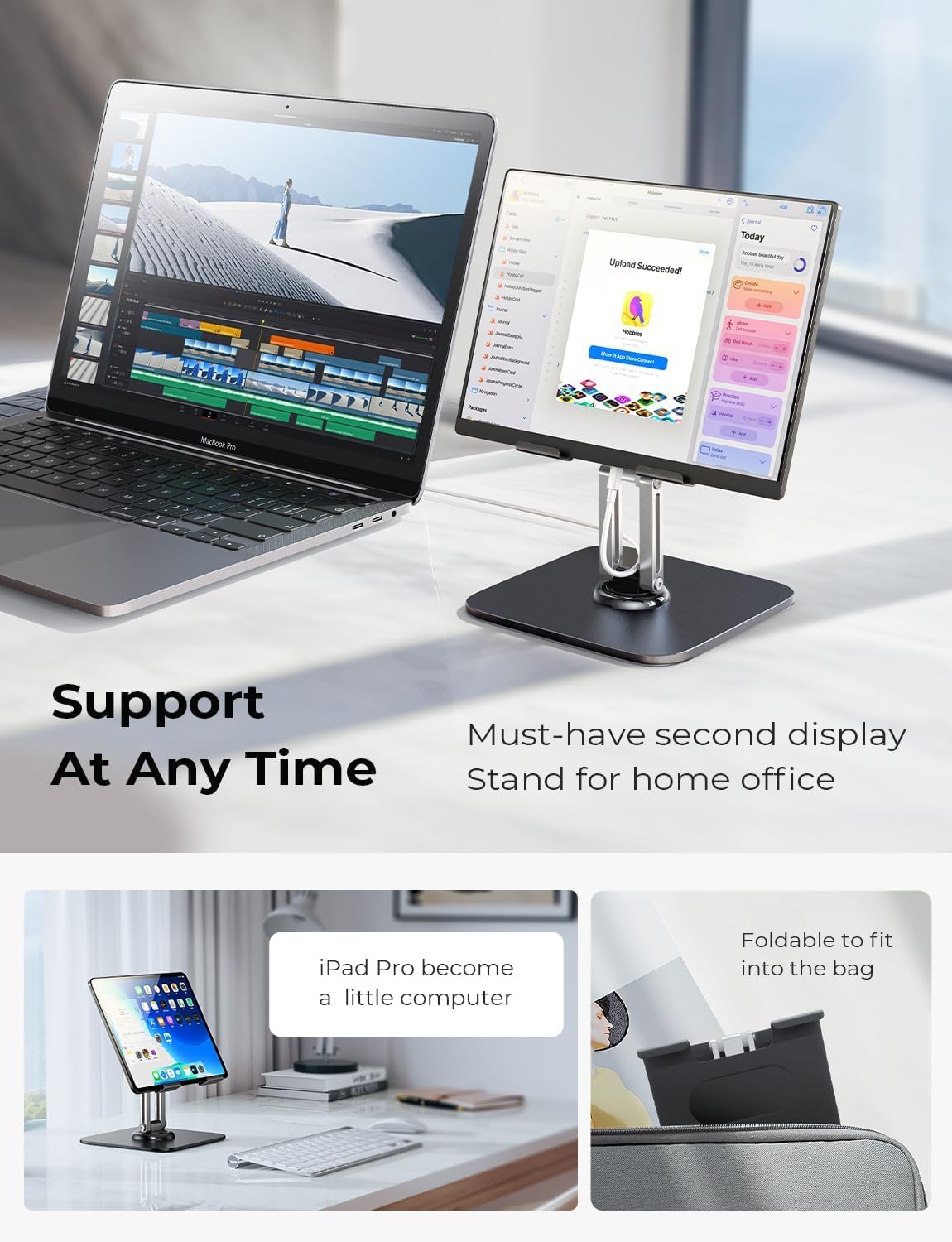 Lisen For Ipad Stand Holder Adjustable Tablet Stand For Desk, Portable Monitor Stand Tablet Holder 2024 Ipad 10Th Generation Acc