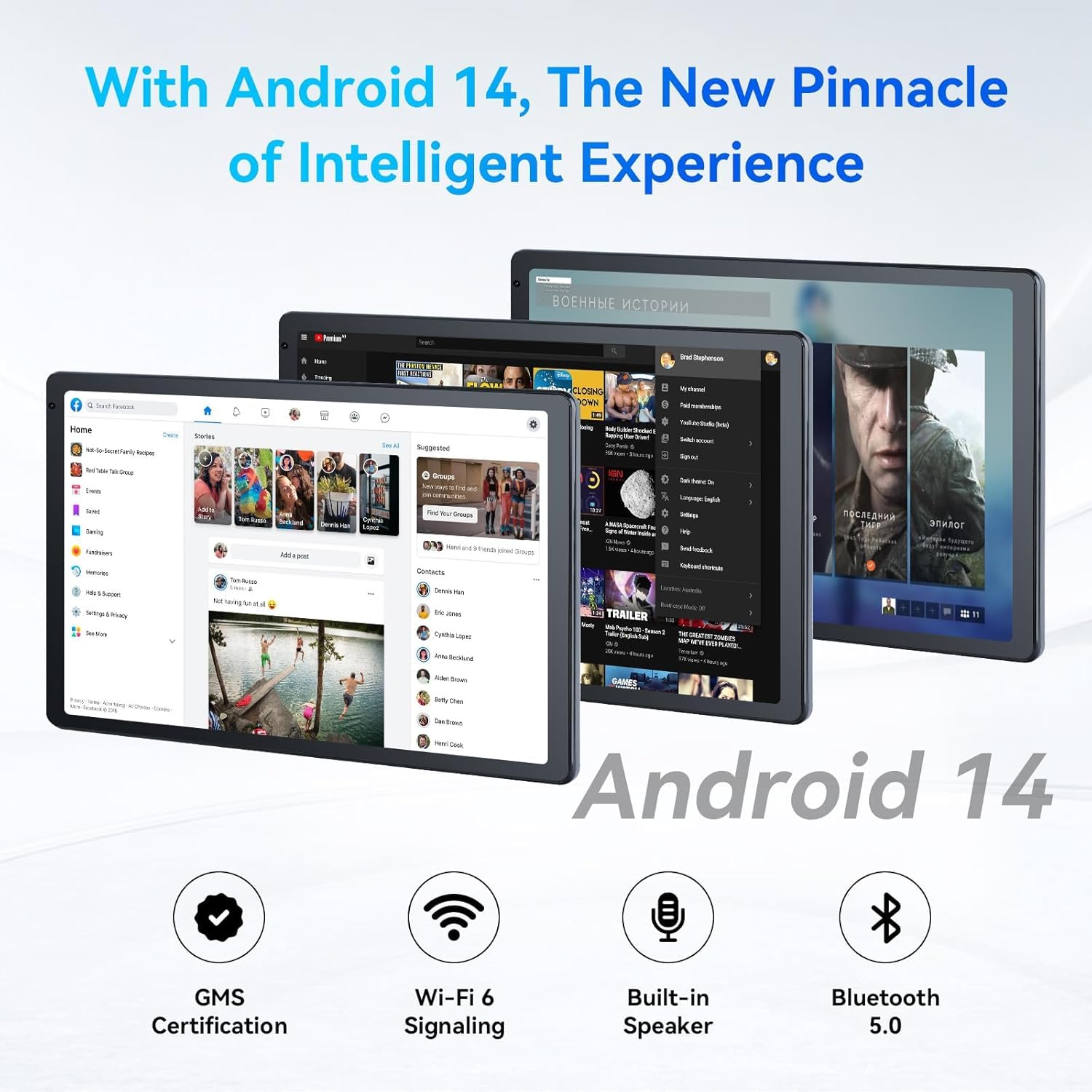 Jeazans Android Tablet, 10.1 Inch Tablets With 1280 * 800 Ips Hd Touchscreen, Octa Core Processor, 10Gb Ram 128Gb Rom, 1Tb Tf Ca