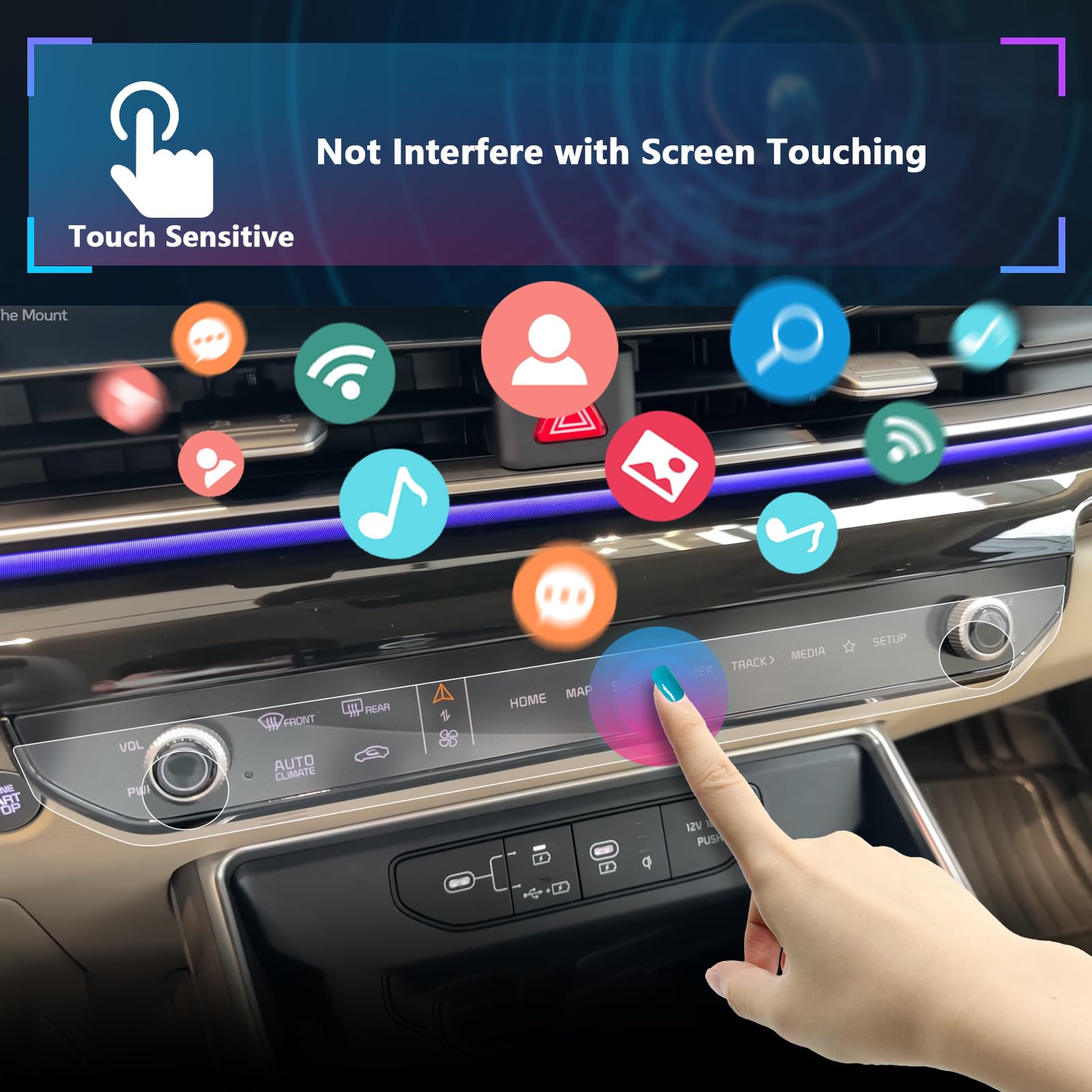 Sxcy 2Pcs For 2025 Kia Carnival Air Conditioning Screen Protector 2025 Carnival Lcd Climate Control Touch Screen Protector [Nano] For Kia Carnival 2025 Accessories