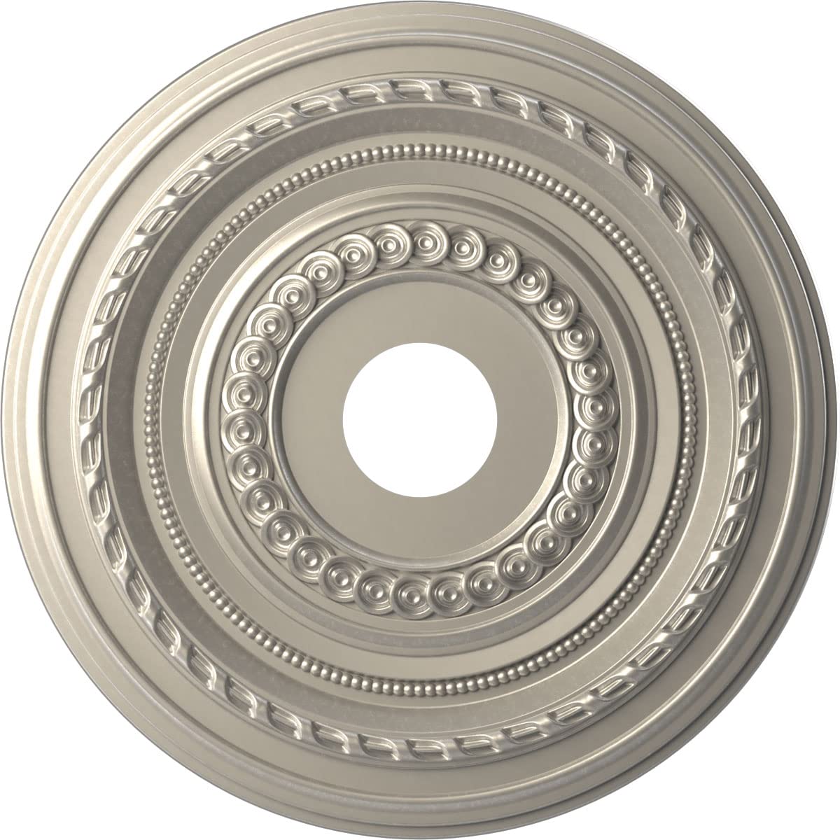 Ekena Millwork CMP19COBAL Cole Thermoformed PVC Ceiling Medallion (Fits Canopies up to 5 1/8), 19OD x 3 1/2ID x 1P, Bright Coat 