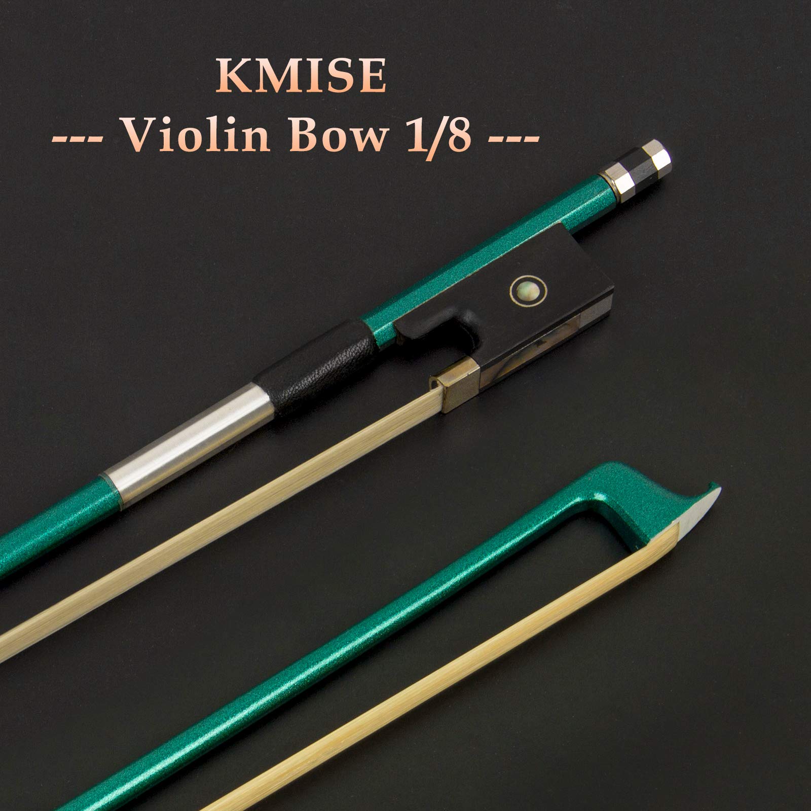 Kmise Violin Bow - Stunning Carbon Fiber for 1/8 Violins, Green Color