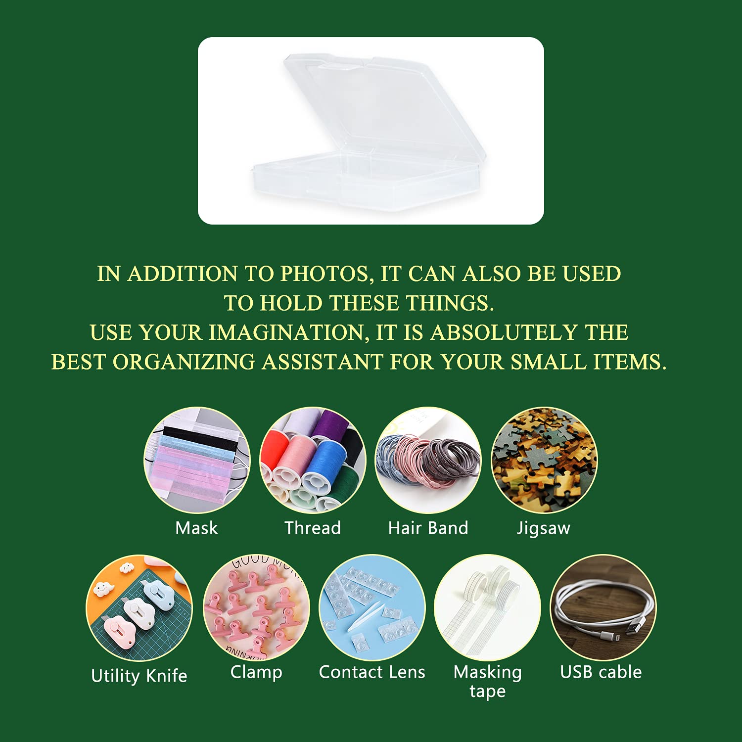 Party Club Of America Transparent 5'' X 7'' Photo Storage Boxes   Photo Organizer Cases Photo Keeper Picture Storage Containers