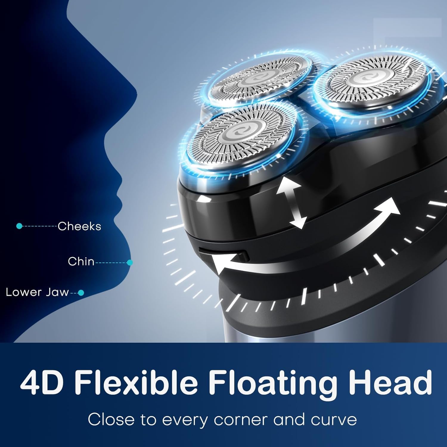 Electric Razor For Men With Travel Organizer, Lobinh 100% Washable Rechargeable Men'S Rotary Shavers, Cordless Wet & Dry Shaver