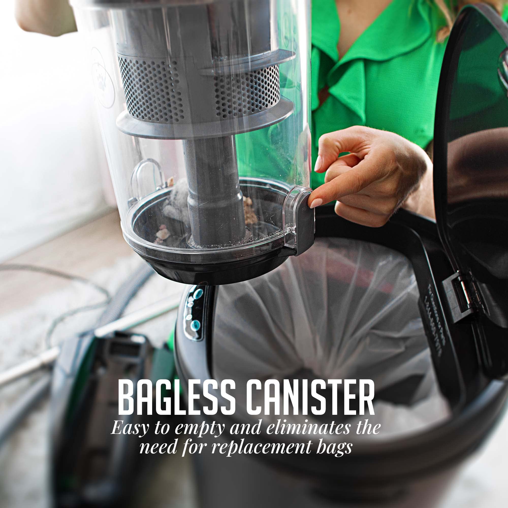 Ovente Bagless Canister Vacuum Cleaner With 3L Dust Cup, Powerful Suction, Telescoping Wand, Retractable Cord And Accessories, 1