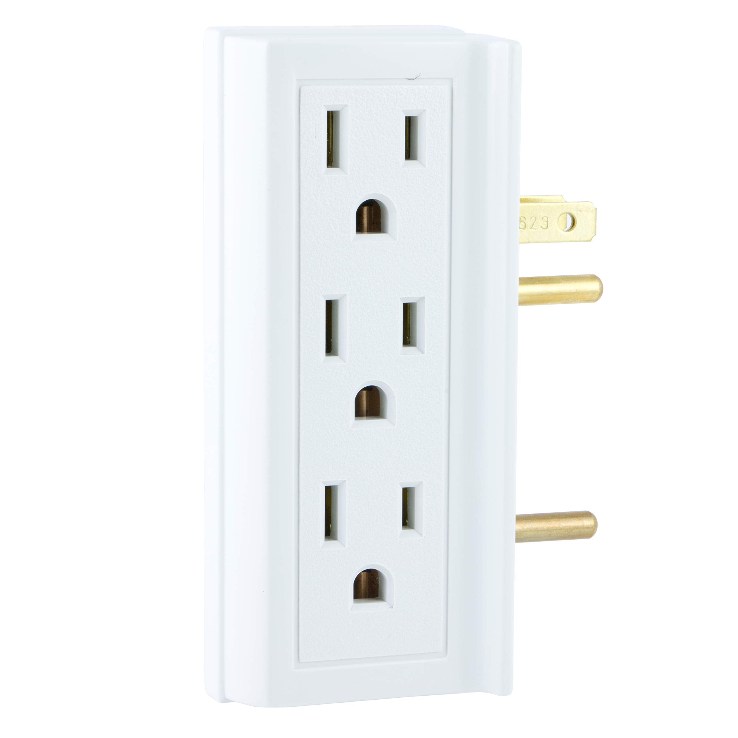 Ge 6 Outlet Extender, 3 Pack, Side Access Wall Tap, 3 Prong, Multiple Plug, Vertical Power Splitter, Cruise Essentials, Use For