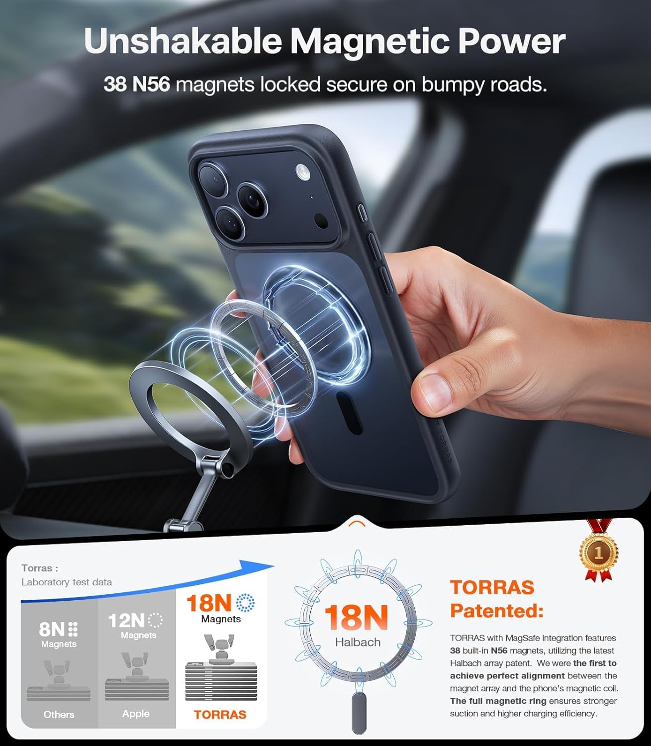 Torras Magnetic Shockproof For Iphone 17 Pro Case, Camera Control, Compatible With Magsafe, Military-Grade Protection, Stronger