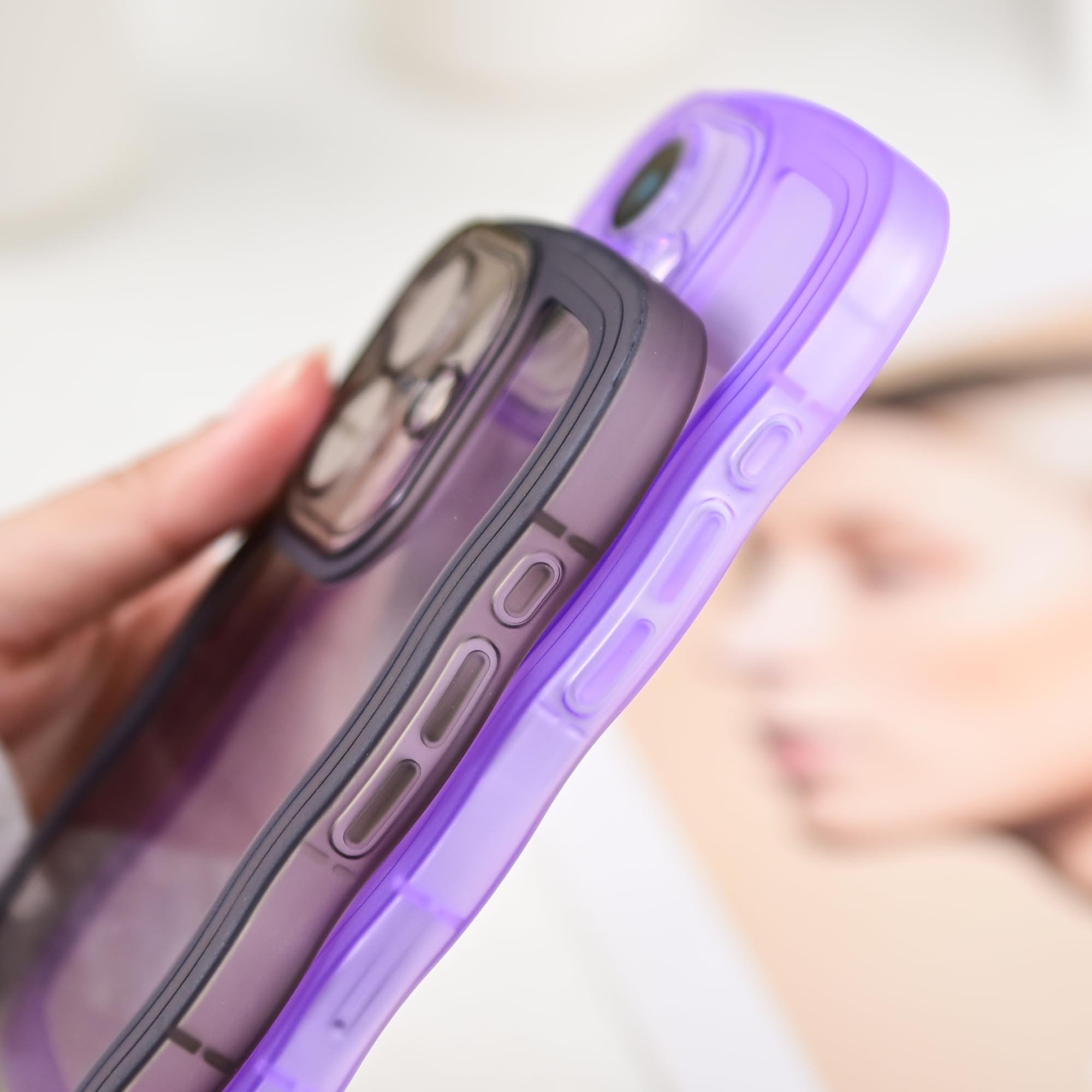 Skylmw Compatible With Iphone 16 Plus Case 6.7'' 2024, Cute Kawaii Curly Wave Frame Shape Soft Silicone Shockproof Protective Ph