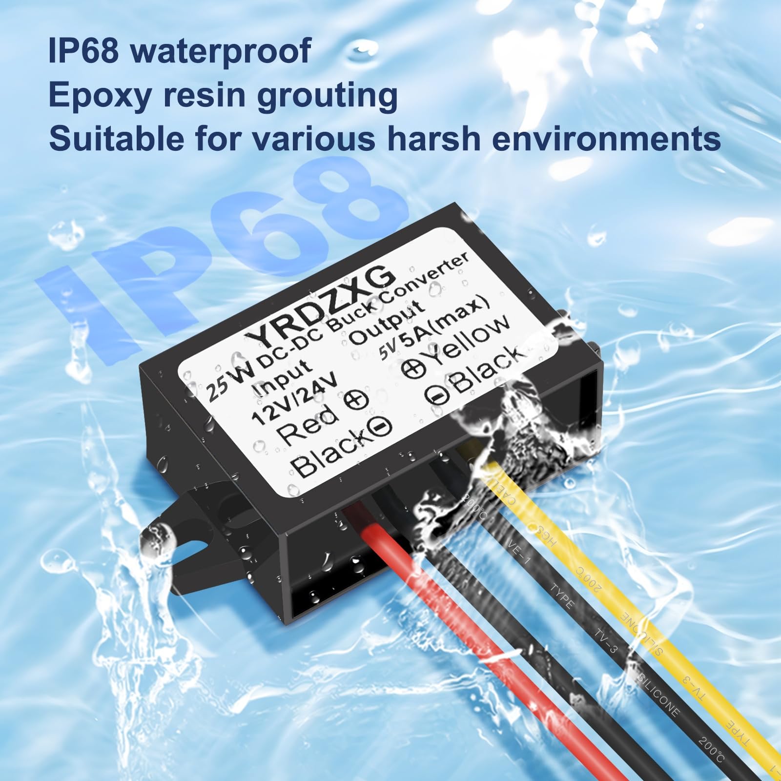 Yrdzxg (3 Pcs) 5V Buck Converter 12 V/24 V To 5 V 5A 25W Dc Regulator To 5 V Dc Step Down Converter Waterproof Module For Golf C