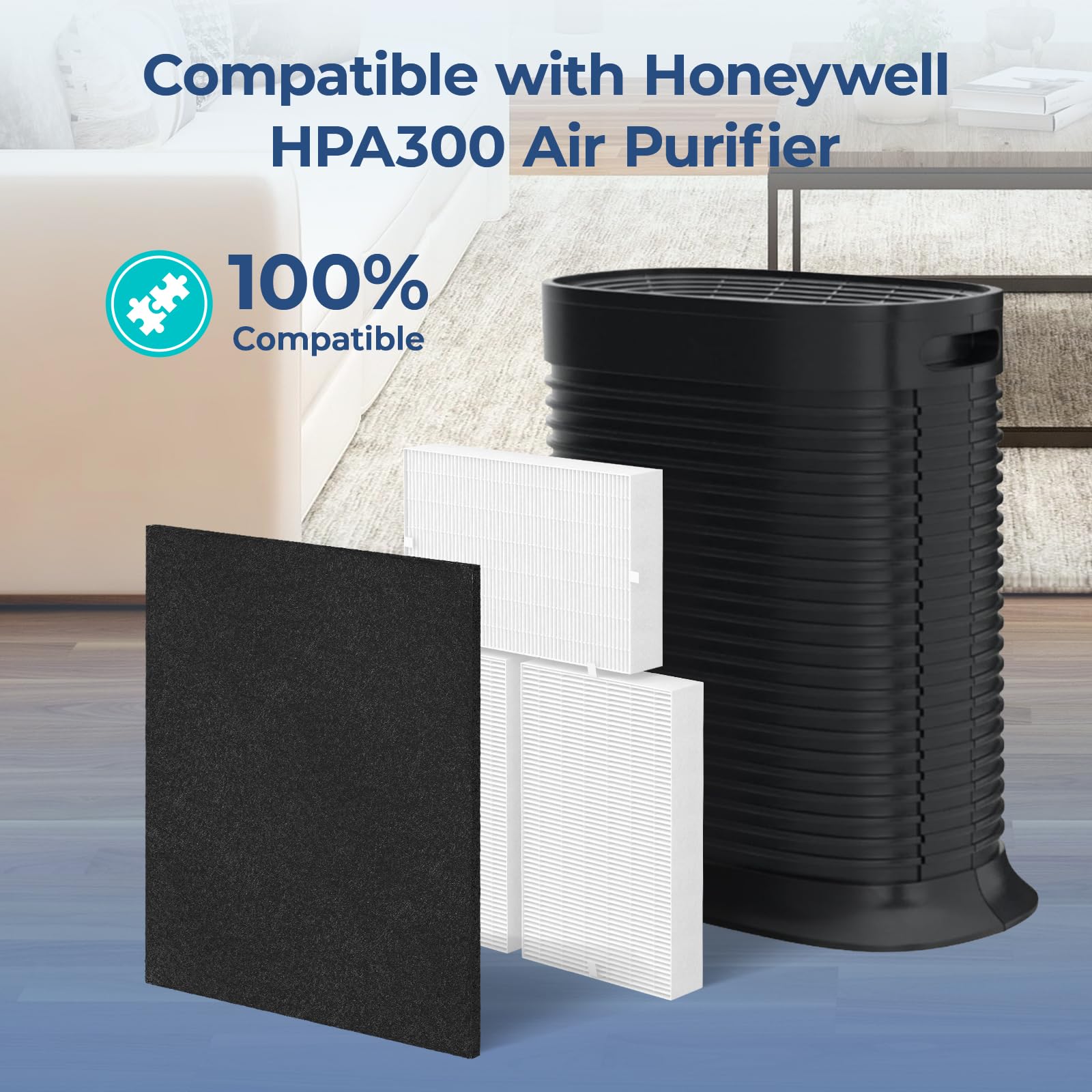 Hpa300 Replacement Filter Kit Compatible With Honeywell Hpa300 Air Purifiers, 3Hepa Filter R & 4 Pre Filter A