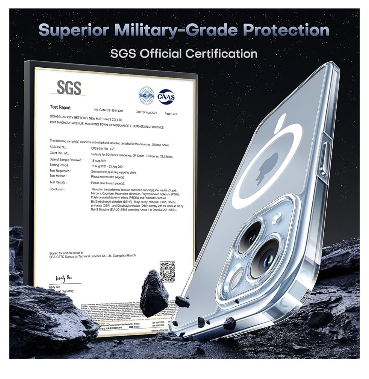 Tocol Magnetic For Iphone 14 Case, [Non Yellowing] [Full Camera Protection] [Compatible With Magsafe] [15Ft Military Grade Prote