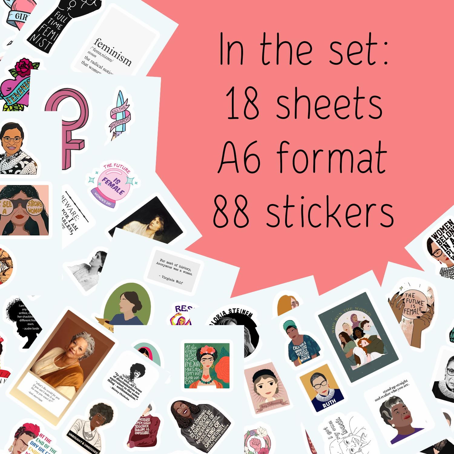 Feminist Stickers For Water Bottle And Laptop   Feminism Party Favors & Decorations, Girl Power Waterproof Vinyl Decals, Empower