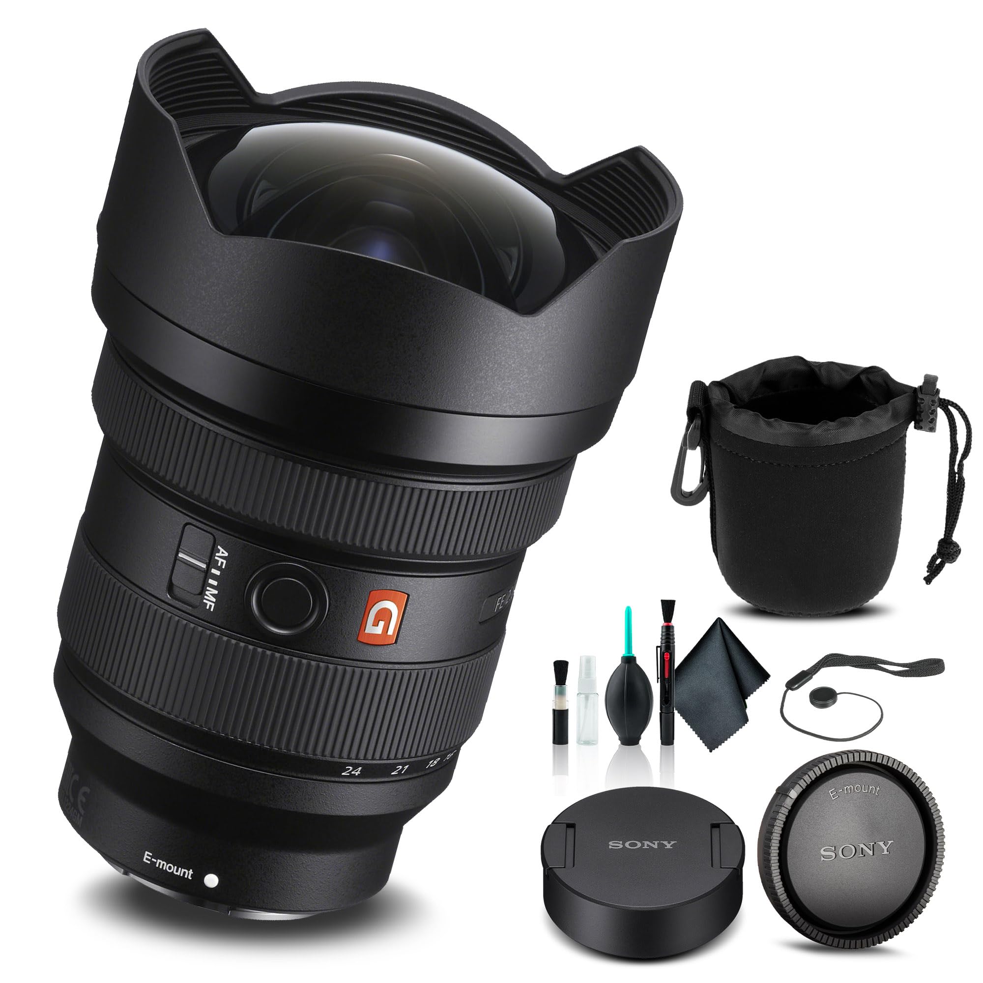 Sony FE 12-24mm f/2.8 GM Lens SEL1224GM, Lens Pouch, Cap Keeper, Cleaning Kit, and More