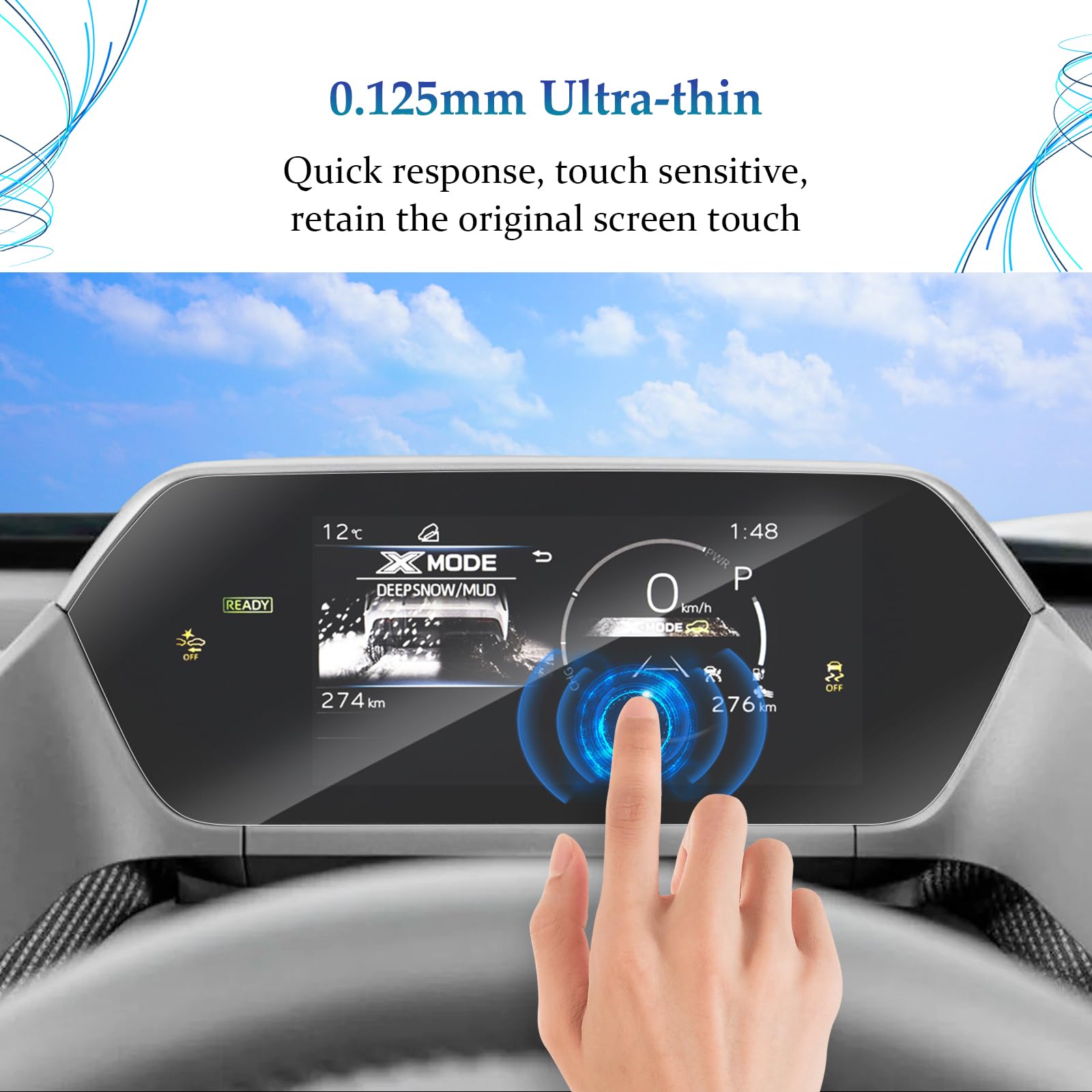 Sktu Screen Protector For 2023 2024 2025 Toyota Bz4X / Subaru Solterra Digital Gauge Cluster Screen Toyota Bz4X 2024 2025 Accessories Ultra Clear