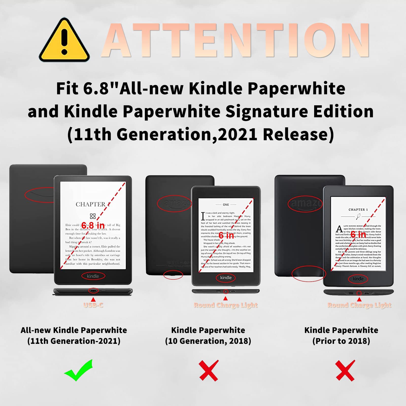 Gothic Skull Moon Stars Bat Case For All New 6.8 Inch Kindle Paperwhite 11Th Generation 2021, Pu Leather Folding Stand Slim Case