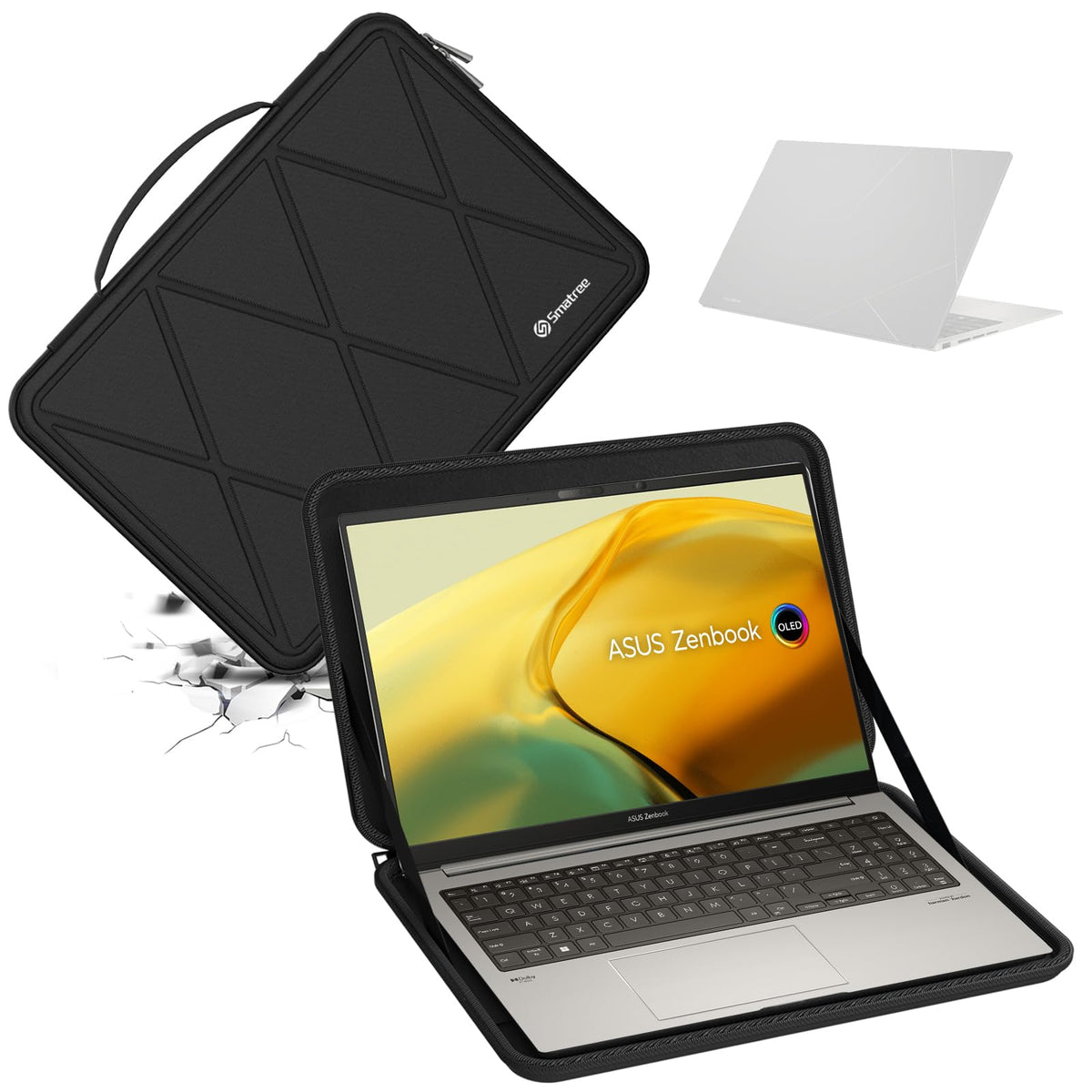 Smatree Hard EVA Protective and Waterproof Sleeve Compatible for 15.6 inch Vivobook S 15 (Q5507)； Copilot+ PC, Zenbook 15 OLED (UM3504), HP Envy X360, HP Pavilion x360 Convertible -15-er1000 (X8270)