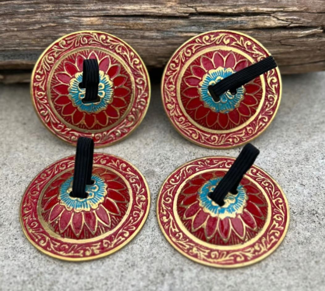 Dharmaobjects Belly Dancing Lotus Pro Finger Zills Or Cymbals (Red)