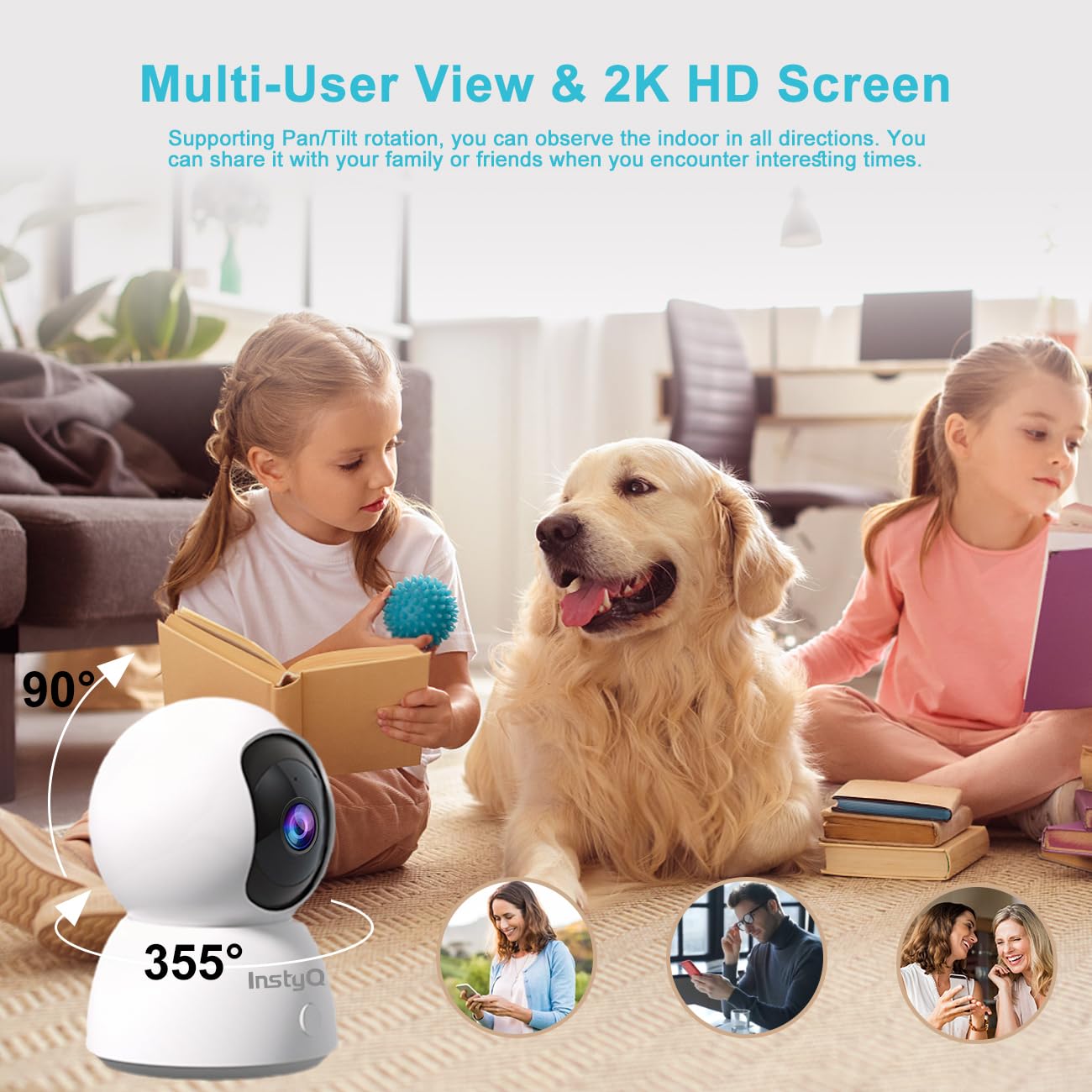 Indoor Security Camera 2K, 5G/2.4G Wifi Camera For Home Security With Auto Tracking, Pan/Tilt, Human/Pet Detection, Sd&Cloud Sto