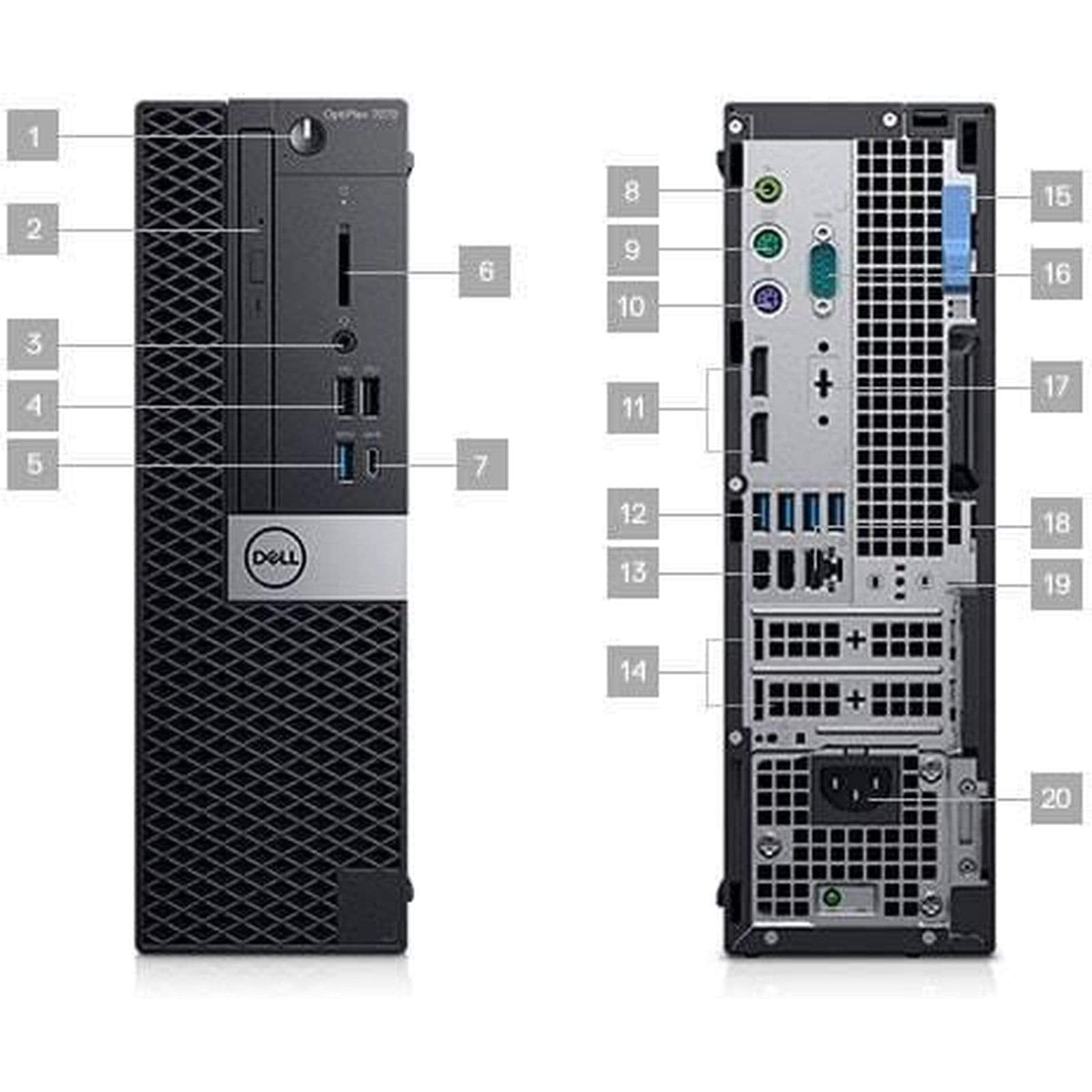 Dell Optiplex 7070 Desktop Computer - Intel Core I5-9500 - 8Gb Ram - 256Gb Ssd - Small Form Factor