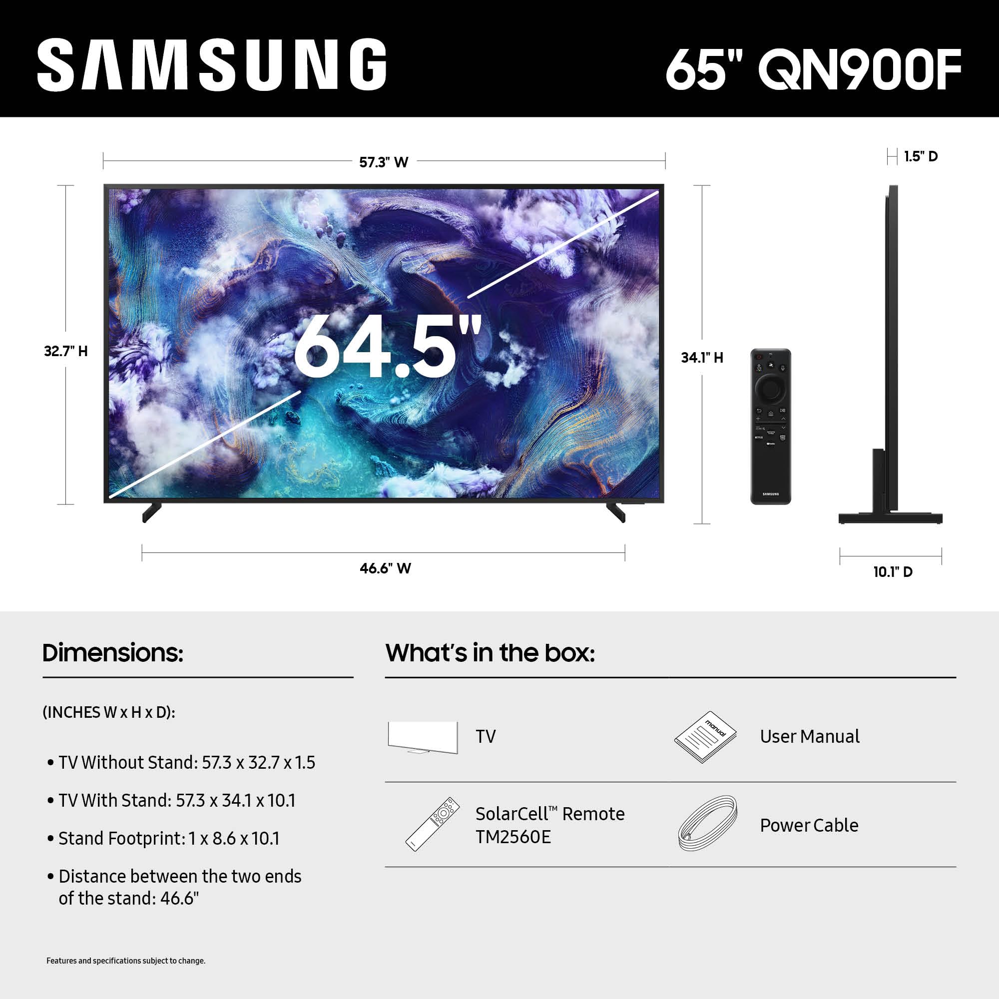 Samsung 65-Inch Class Neo Qled 8K Qn900F Series, Vision Ai, Mini Led Smart Tv (2025 Model, 65Qn900F) Neo Quantum Hdr 8K Pro, Obj