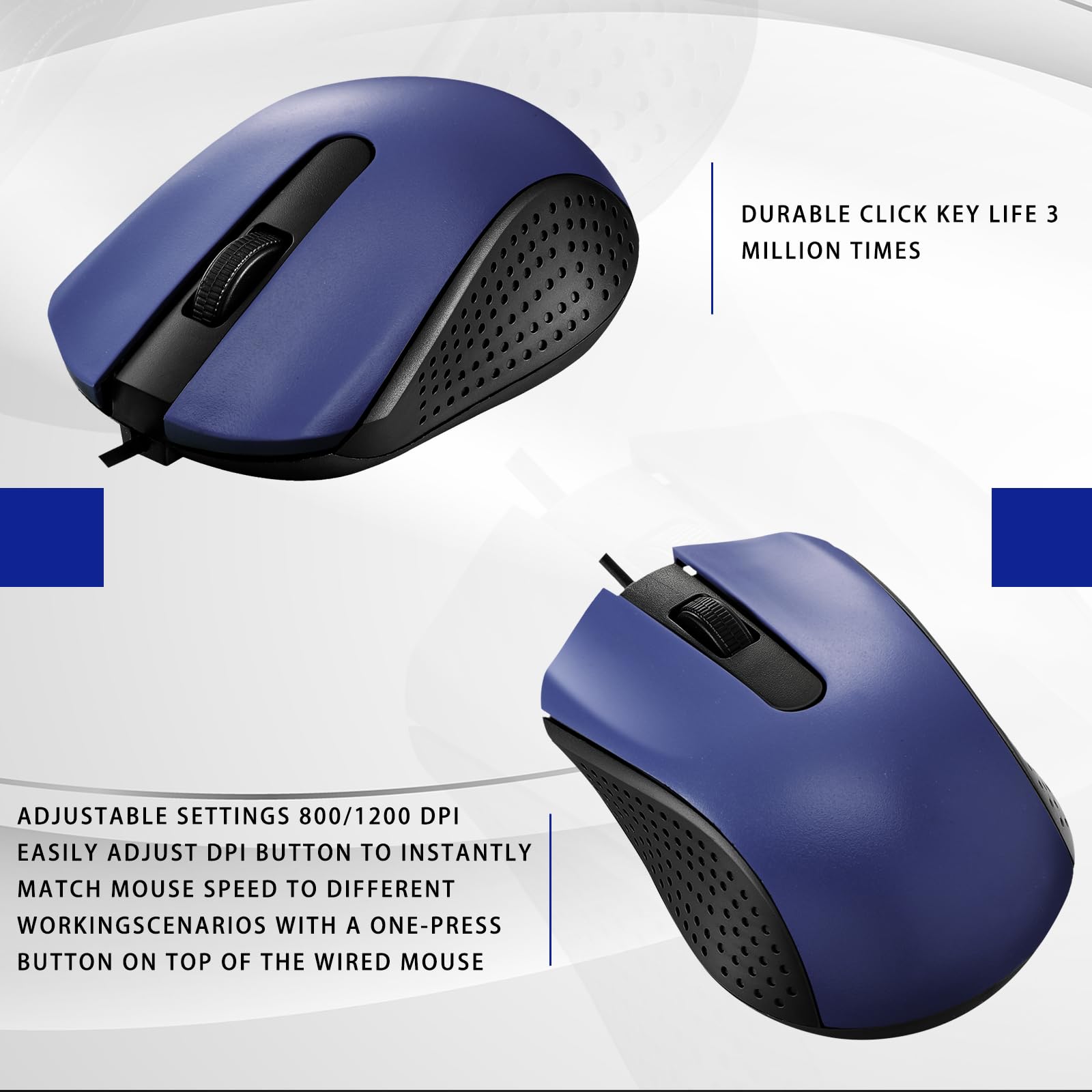 30 Pcs Usb Wired Mouse Computer 3 Button Mice Bulk Corded Usb Mouse For Pc Desktop Laptop Computer Office School Home Classroom