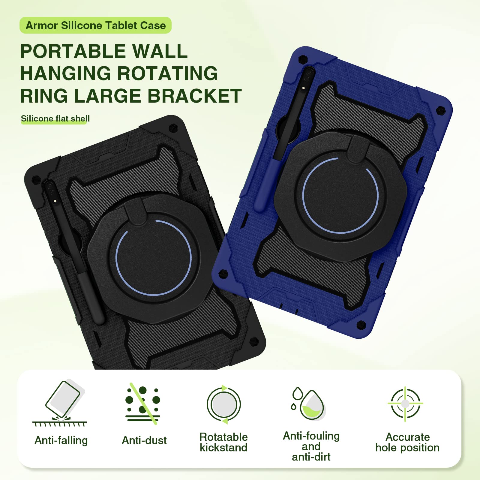 Dteck Galaxy Tab S8 Ultra Case 2022, Heavy Duty Rugged Military Grade Shockproof Case With S-Pen Holder & 360 Handle Kickstand F