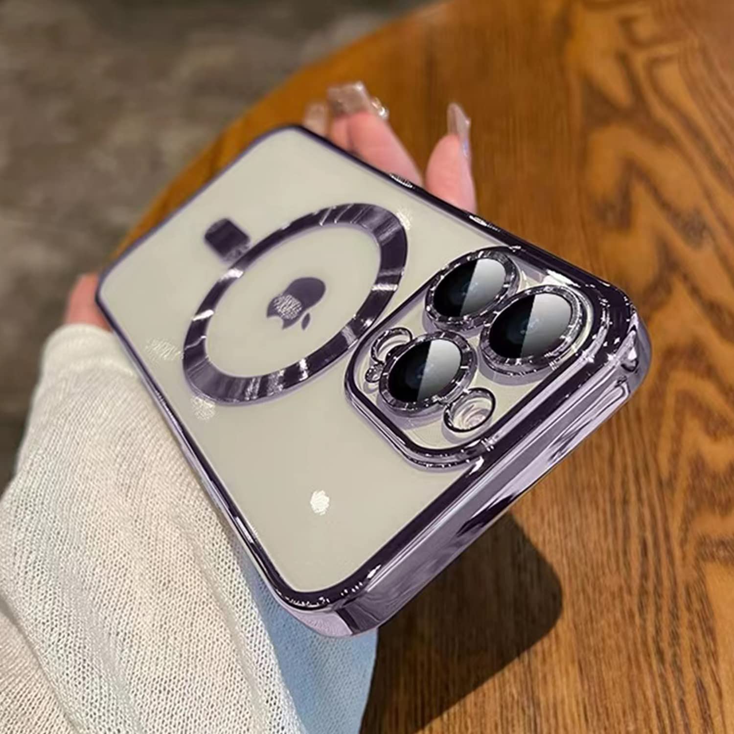 Misscase Compatible With Iphone 14 Pro Max Case Magsafe With Camera Lens Protector,Full Protection Clear Magnetic Case Compatibl