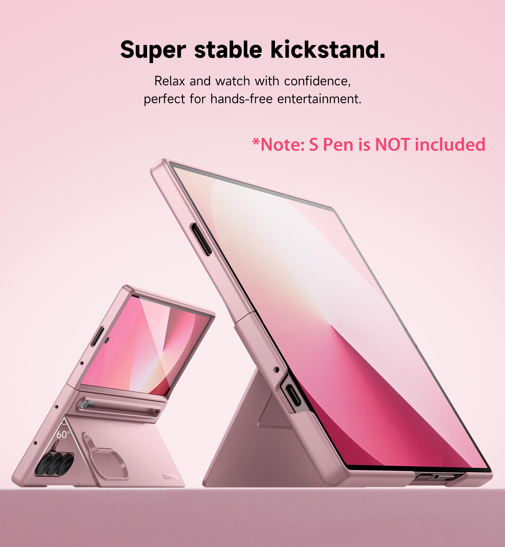 Suritch For Samsung Galaxy Z Fold 6 Case With Kickstand And S Pen Holder [S Pen Not Included], Phone Case For Z Fold 6 2024 -Lig