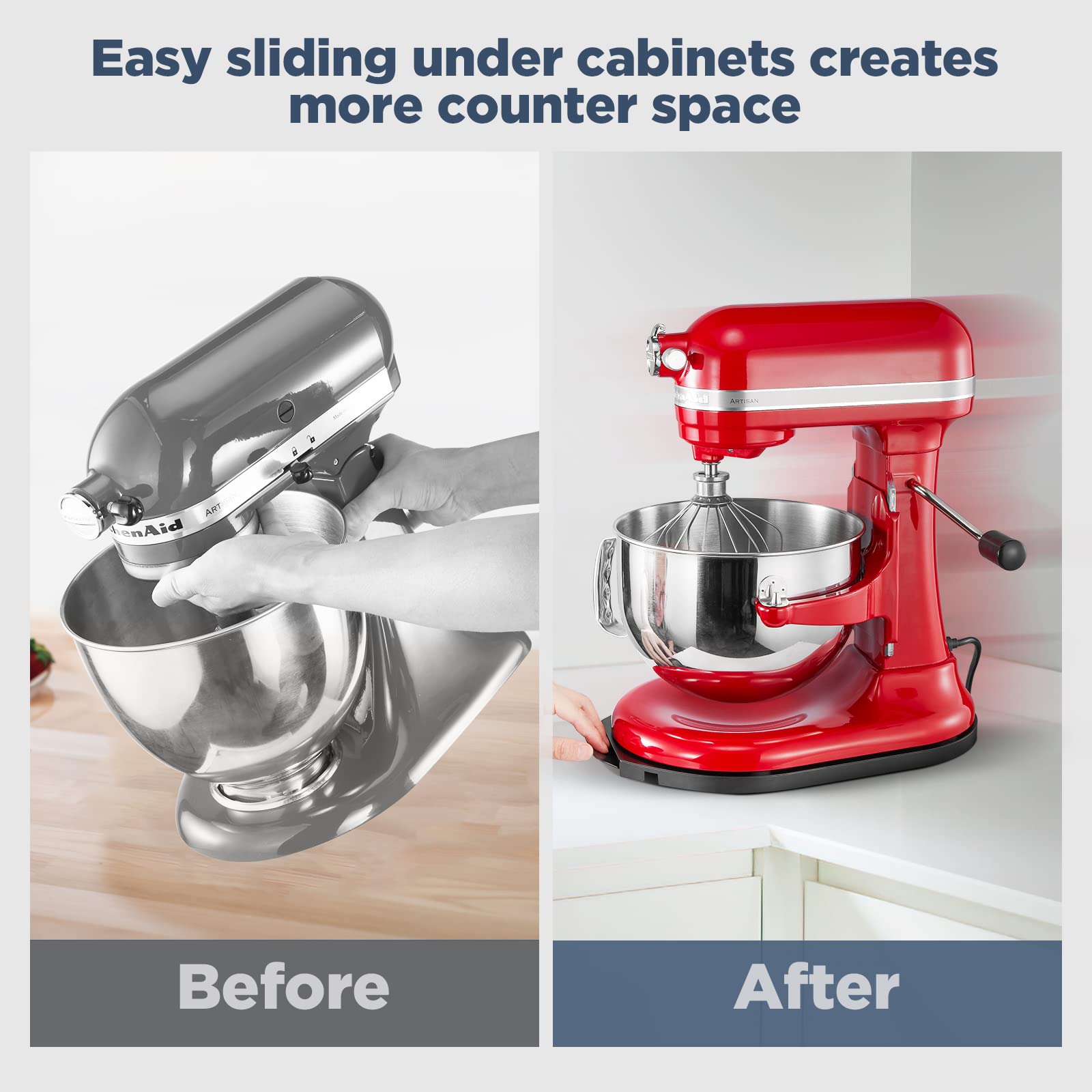 Mixer Sliding Tray For Kitchenaid 5 8 Qt Bowl Lift Stand Mixer   Metal Rolling Tray Kitchen Countertop Appliance Slider Storage