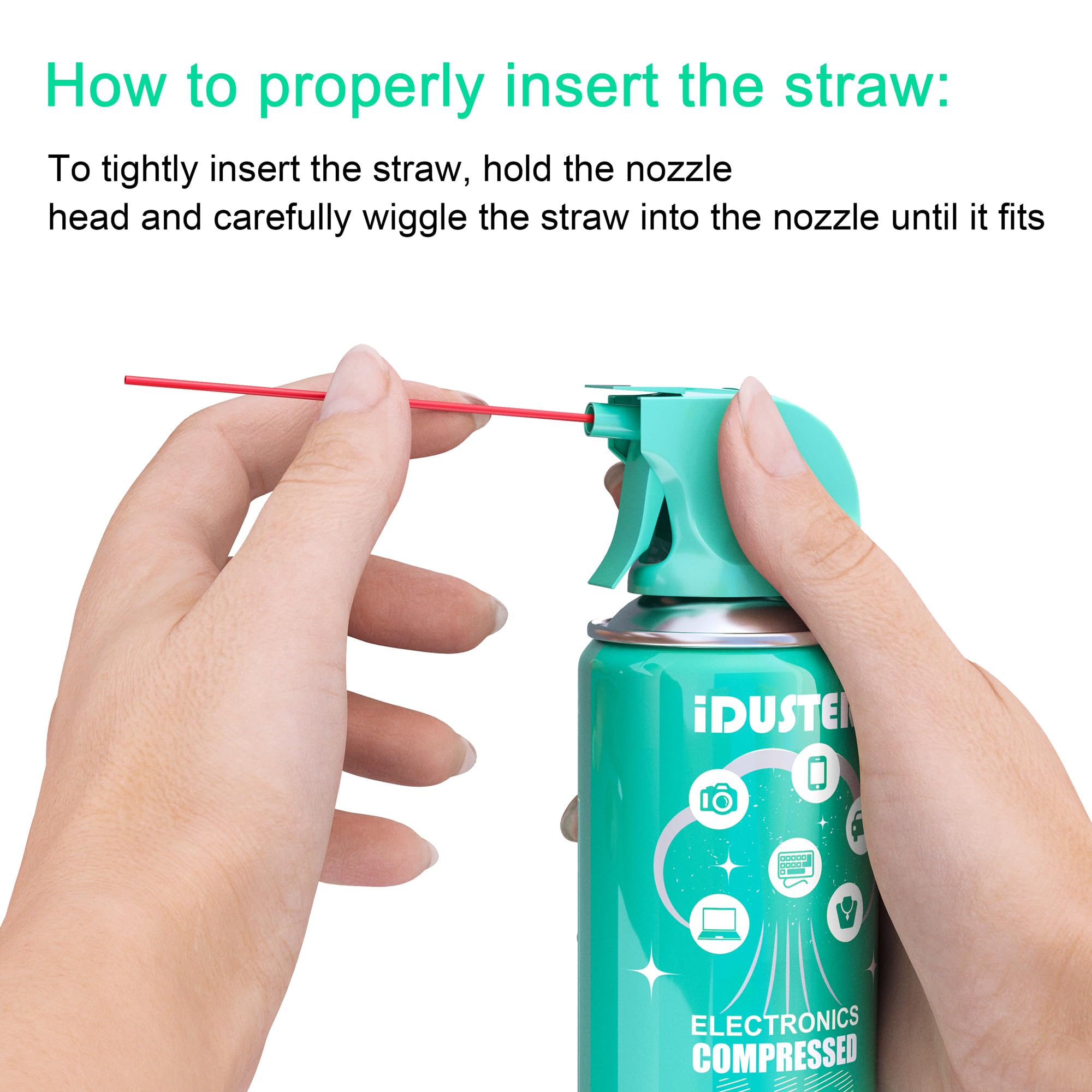 Iduster Compressed Air Duster Disposable, 4 Pack